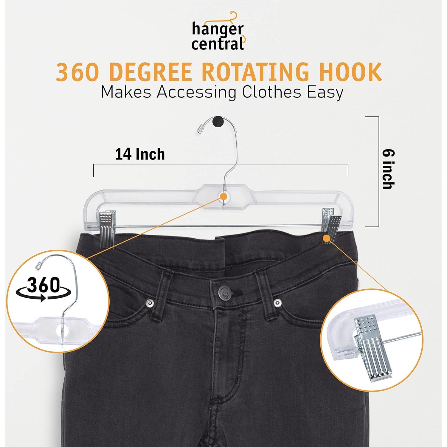 Perchas Centrales Paquete de 12 Transparentes 35.56 cm con Clip