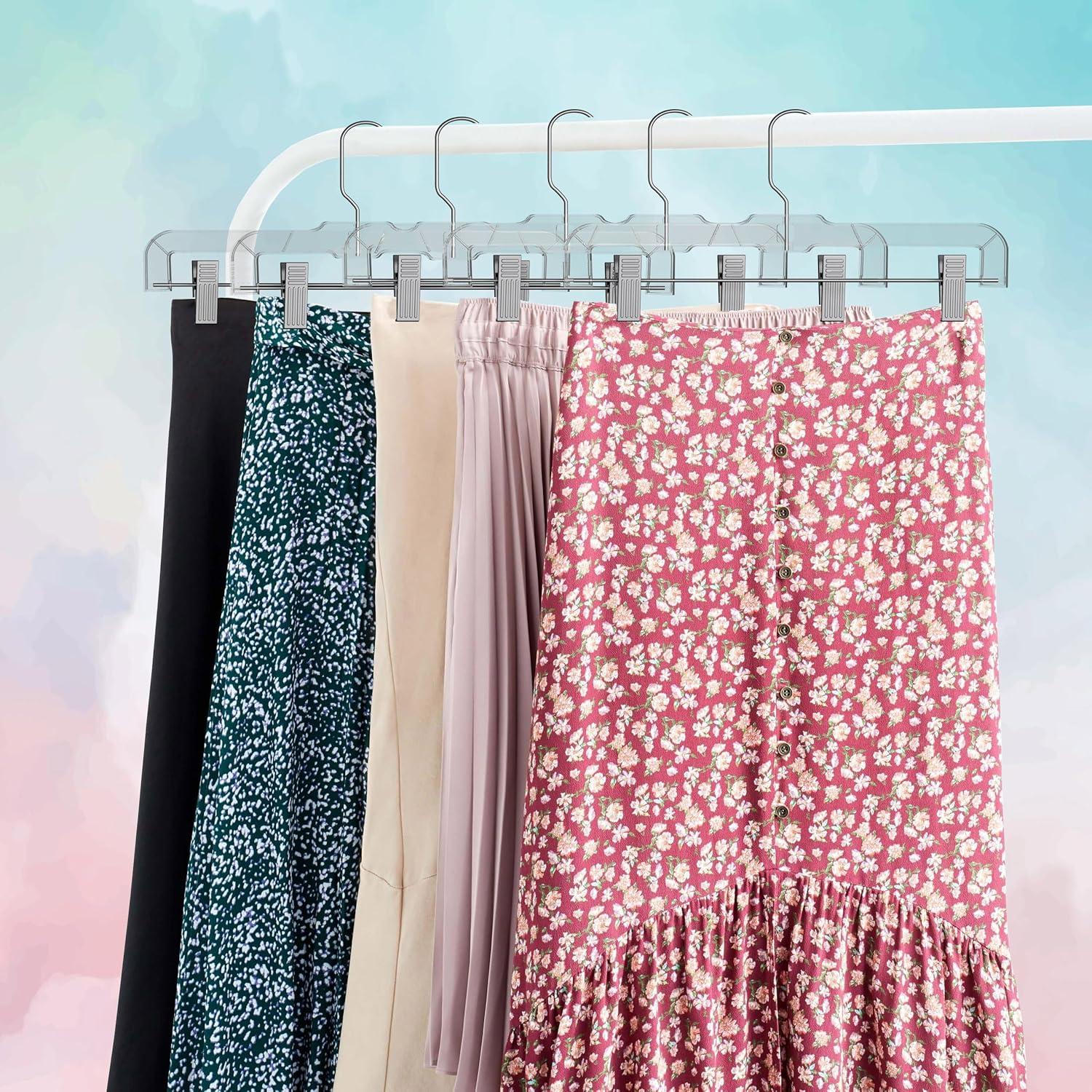 Perchas Centrales Paquete de 12 Transparentes 35.56 cm con Clip