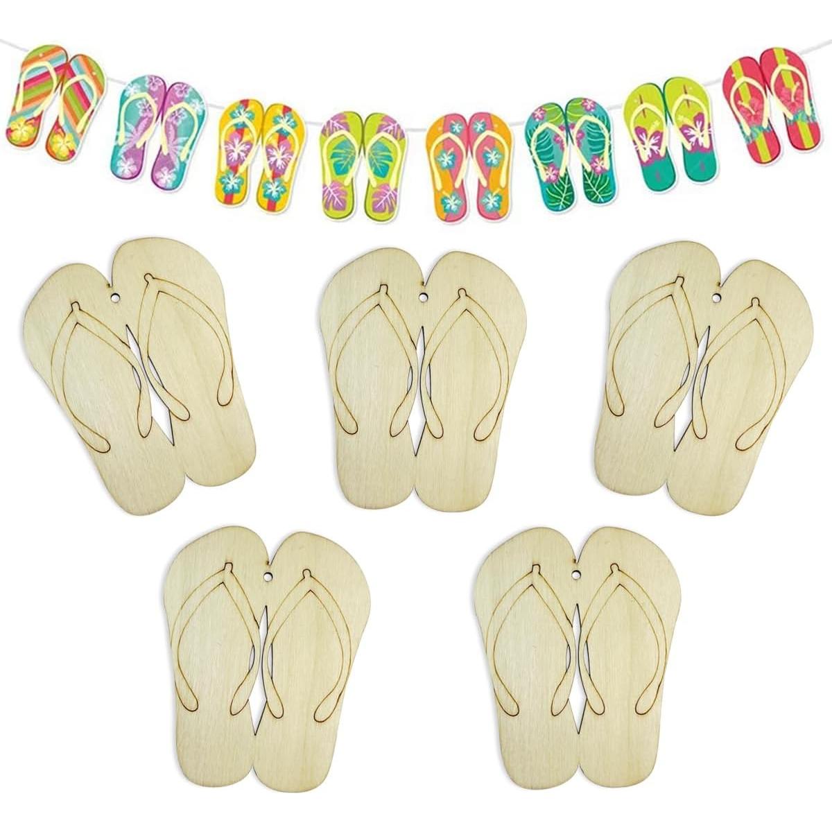 30 Recortes de Madera Pantuflas DIY JEKEJIAJIU 10x8cm