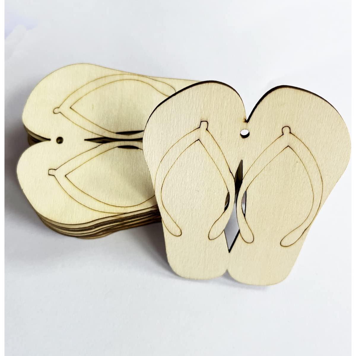 30 Recortes de Madera Pantuflas DIY JEKEJIAJIU 10x8cm