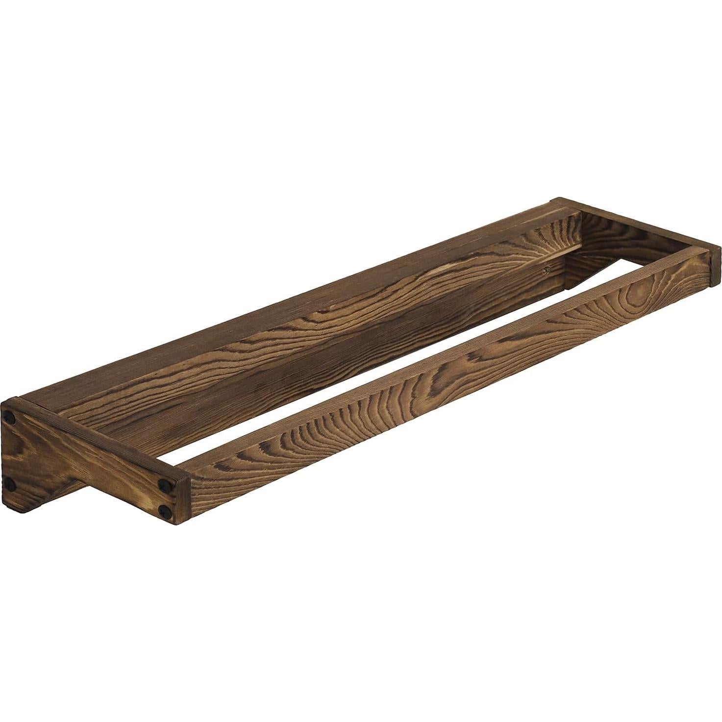 Juego de 2 estantes de zapatos MyGift madera quemada rústica