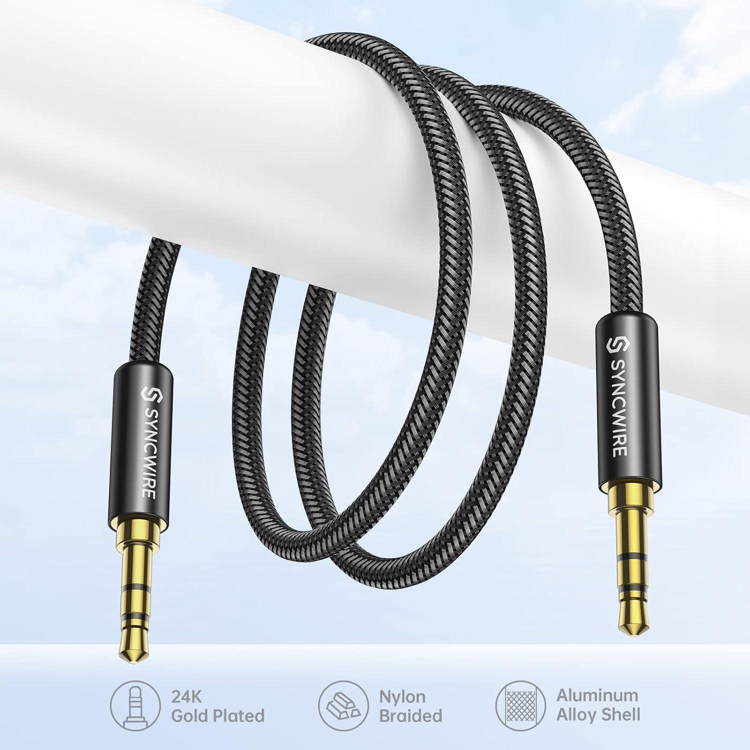 Cable Auxiliar Syncwire 2m - Audio 3.5mm para Coche y Móvil