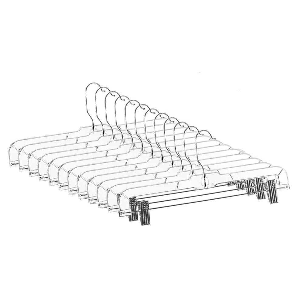 Paquete de 12 perchas para pantalones Jeronic con clips 35.56 cm