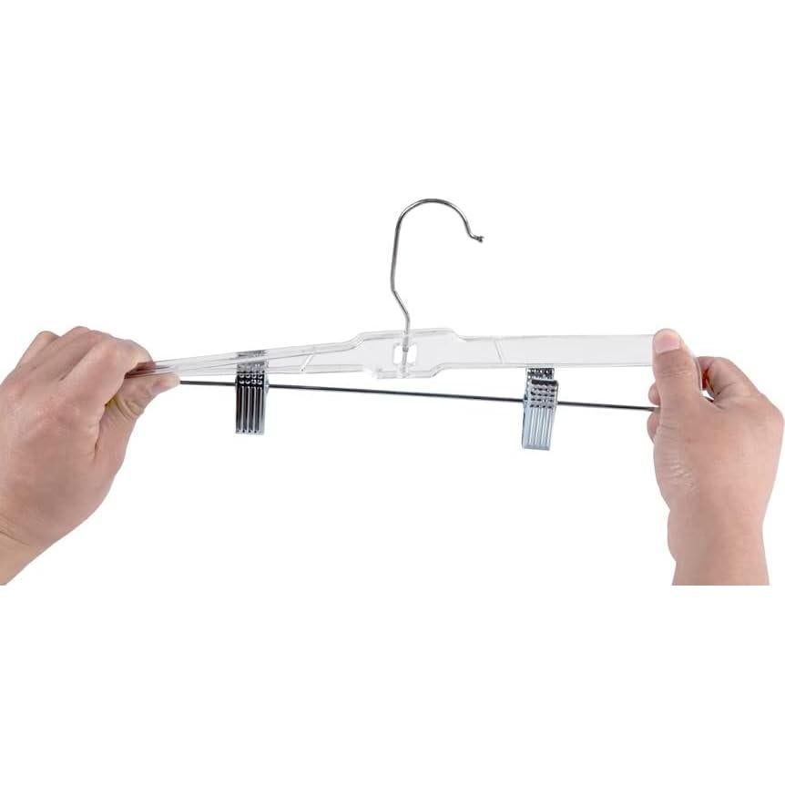 Paquete de 12 perchas para pantalones Jeronic con clips 35.56 cm