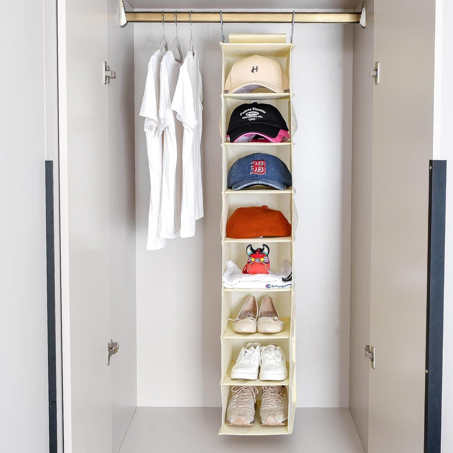 Organizador Colgante de Zapatos y Gorras Berdeng SNGD Pro 8 Estantes Beige