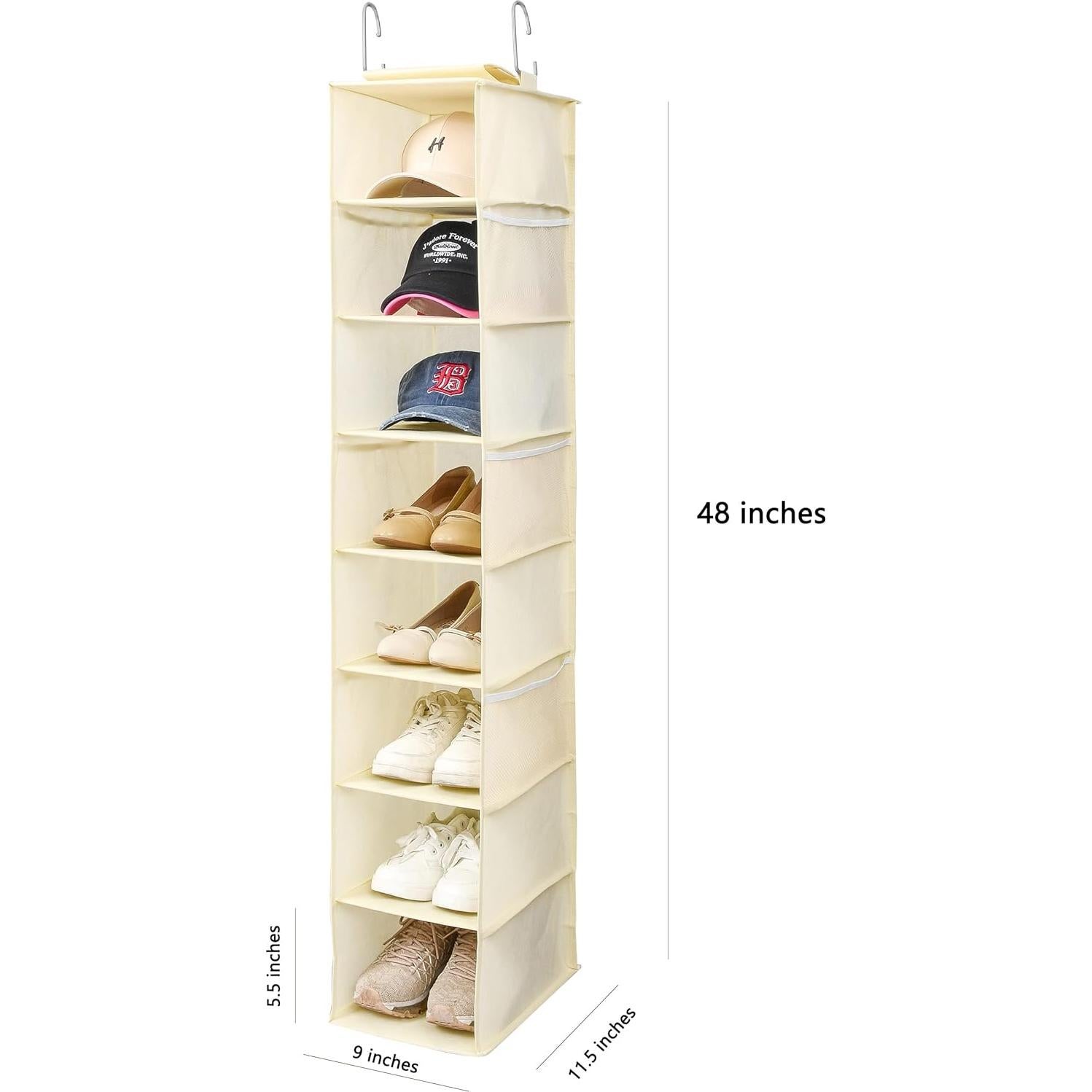Organizador Colgante de Zapatos y Gorras Berdeng SNGD Pro 8 Estantes Beige