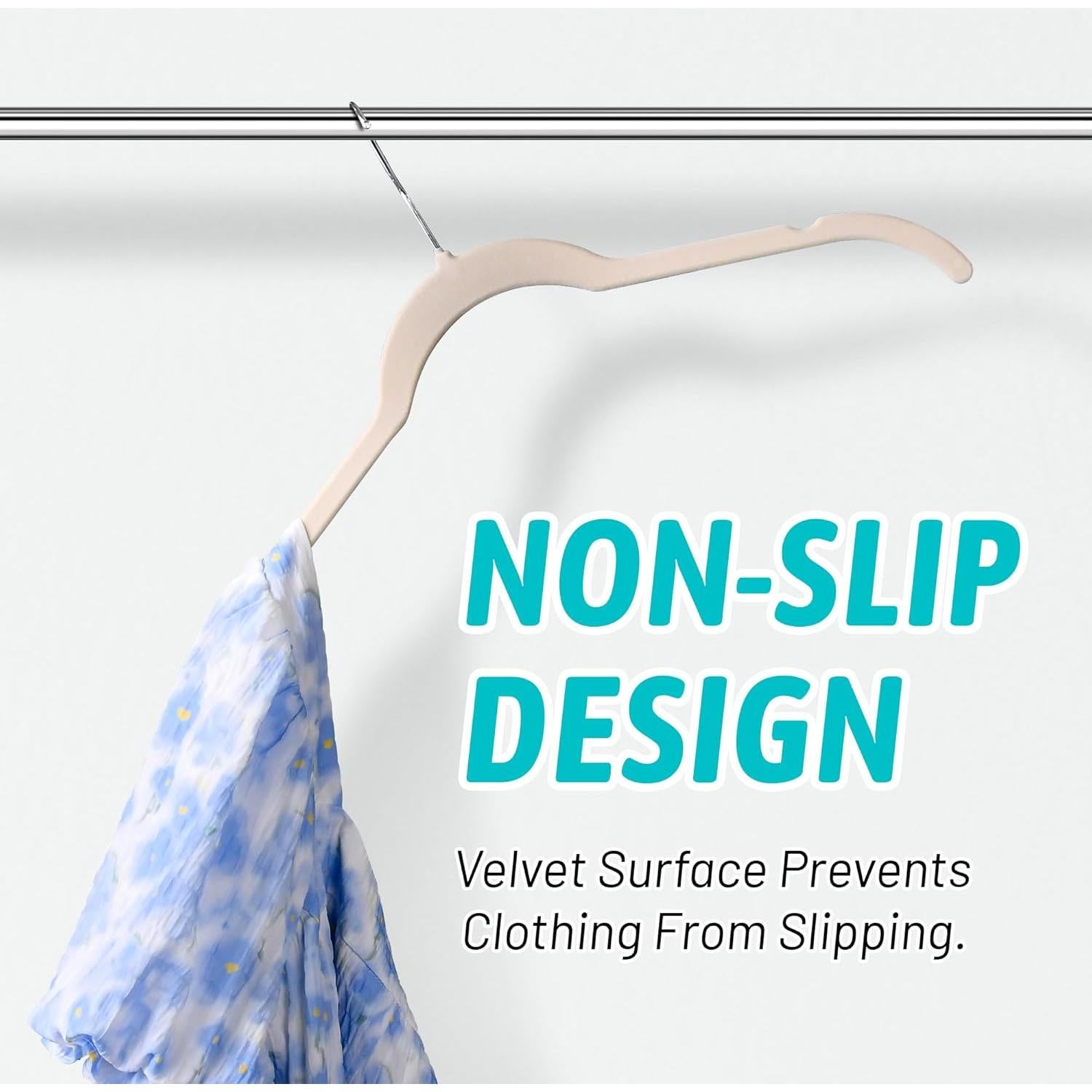 Perchas de Terciopelo Sishynio 30 Unidades Antideslizantes