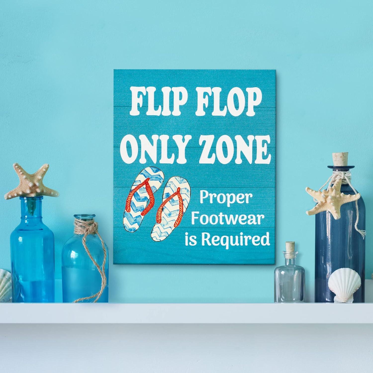 Señal de Madera Zona Solo Chanclas JennyGems 18.4x15.2cm