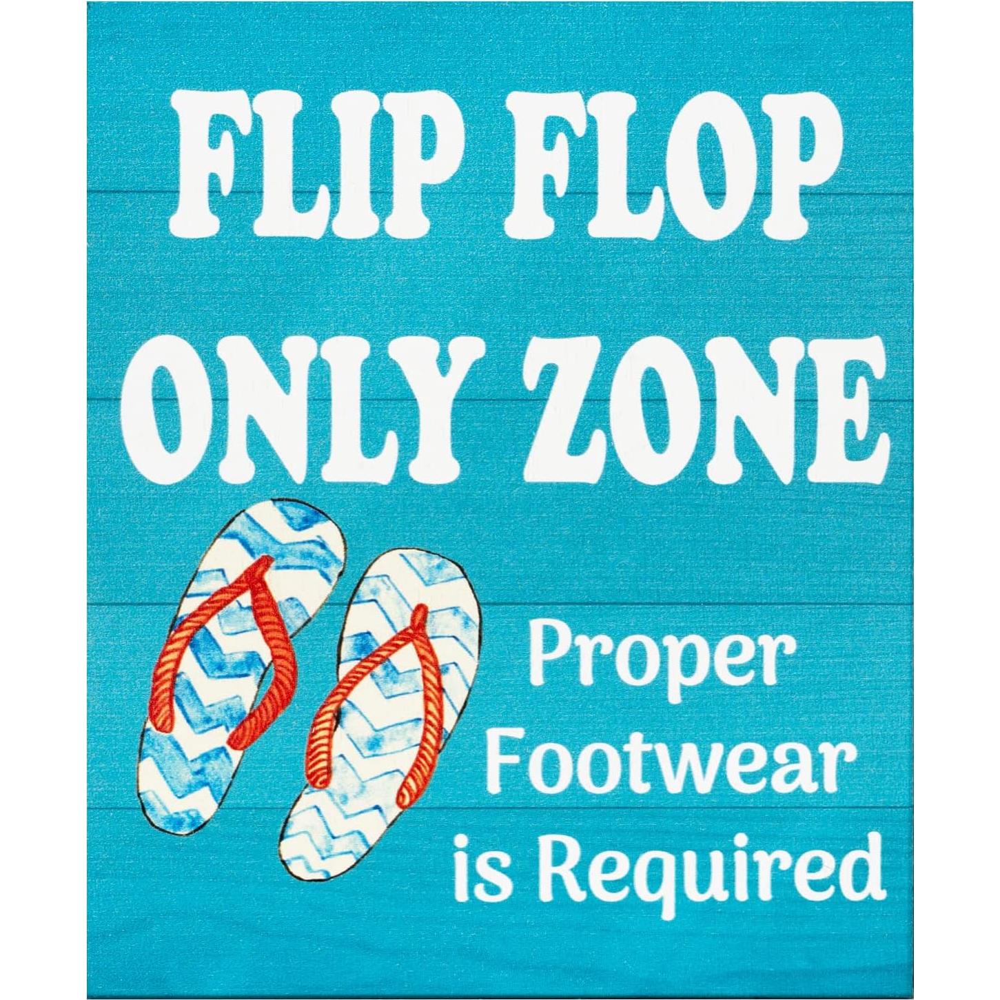 Señal de Madera Zona Solo Chanclas JennyGems 18.4x15.2cm