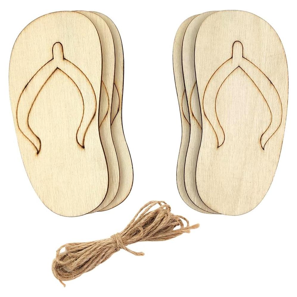 Paquete de 30 Recortes de Pantuflas de Madera Xonzmmk 10 cm