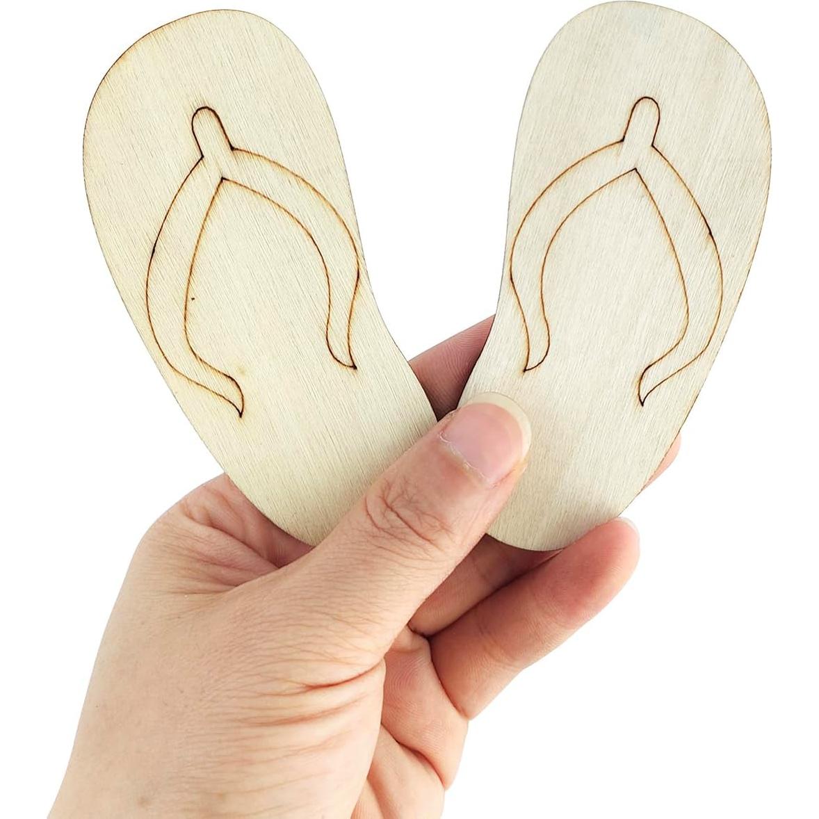 Paquete de 30 Recortes de Pantuflas de Madera Xonzmmk 10 cm