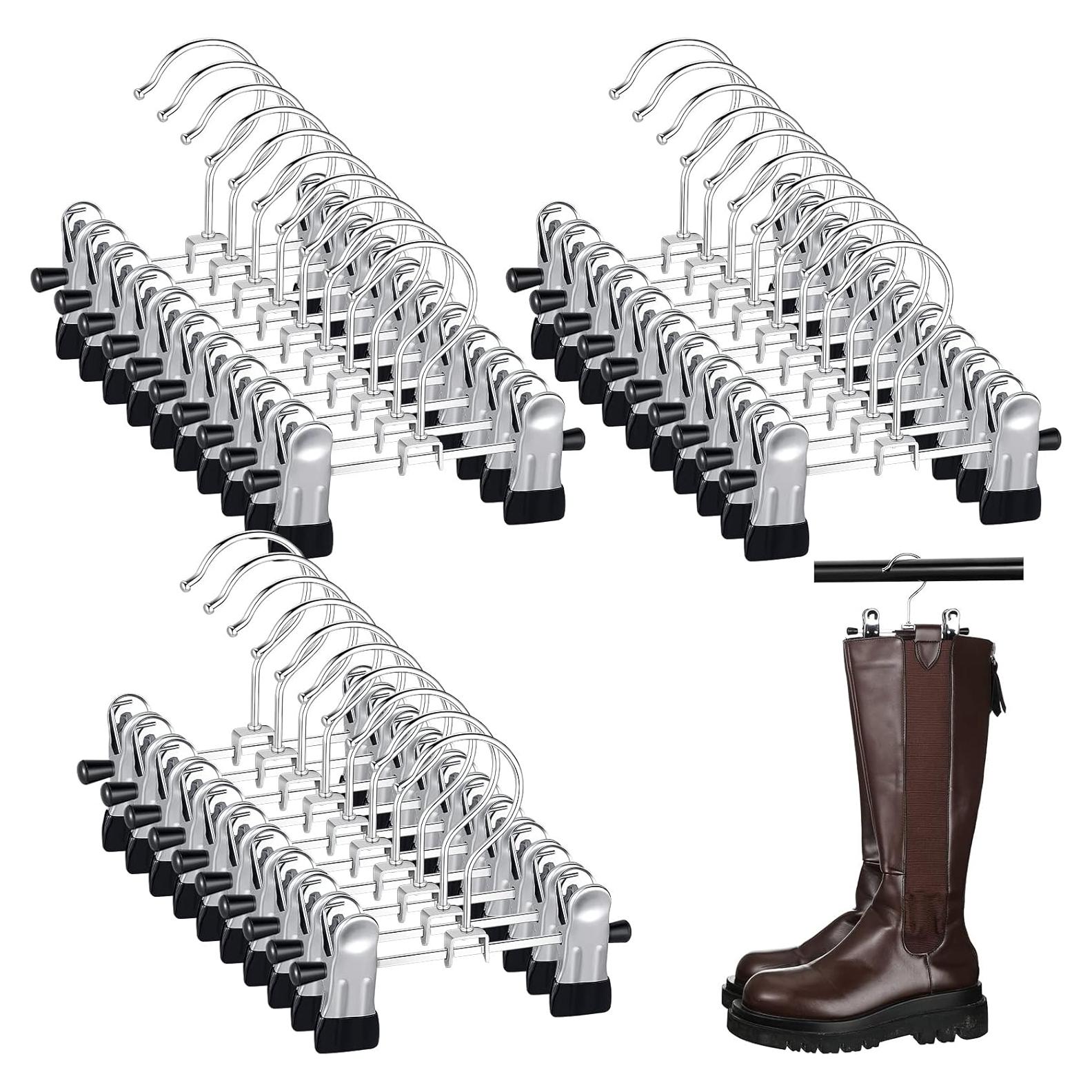 Yinkin 30 Perchas de Botas de Acero Inoxidable Portátiles