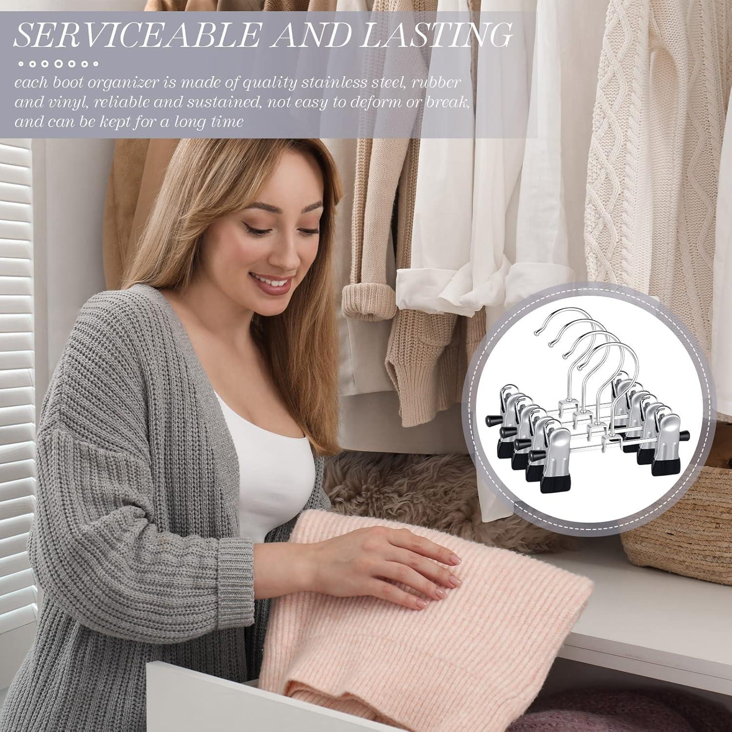 Yinkin 30 Perchas de Botas de Acero Inoxidable Portátiles