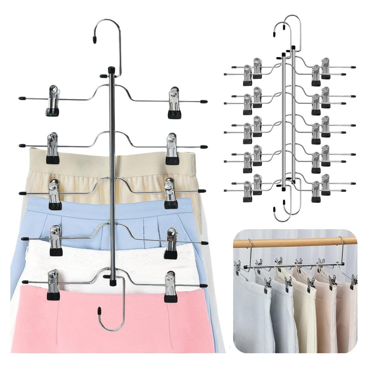 Pack de 3 Perchas de Metal Funamily para Faldas y Pantalones