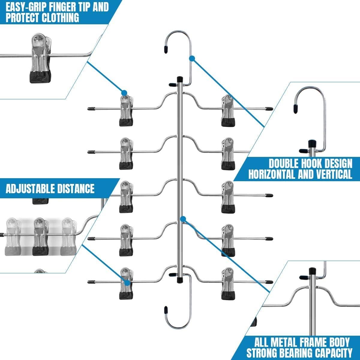 Pack de 3 Perchas de Metal Funamily para Faldas y Pantalones