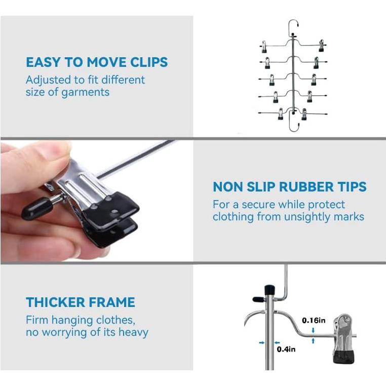 Pack de 3 Perchas de Metal Funamily para Faldas y Pantalones