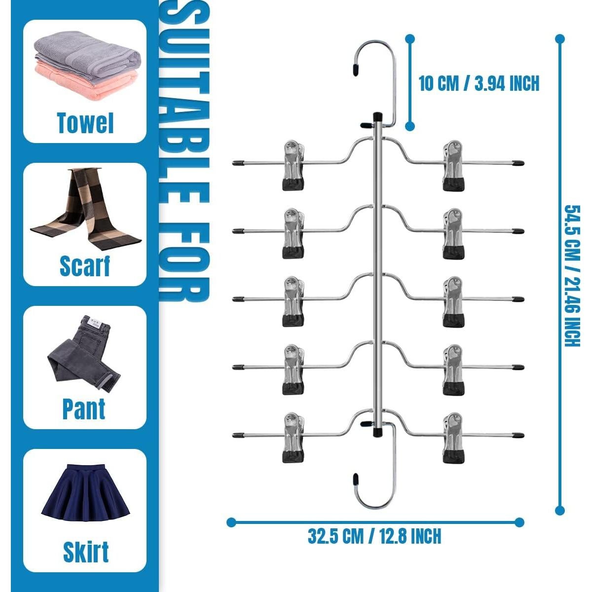 Pack de 3 Perchas de Metal Funamily para Faldas y Pantalones