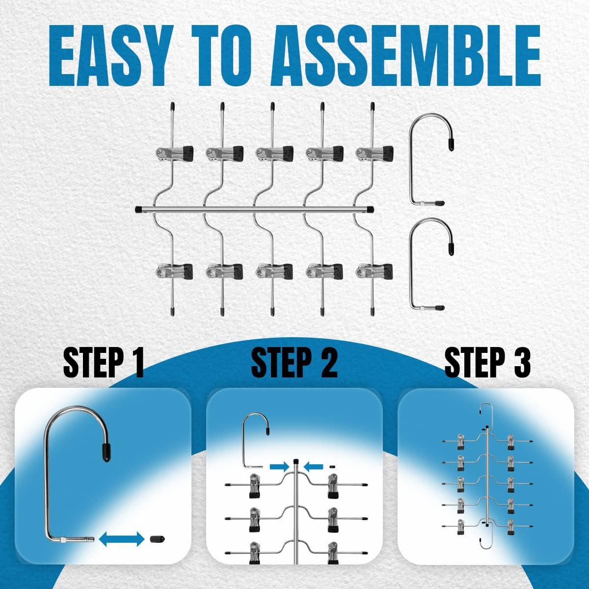 Pack de 3 Perchas de Metal Funamily para Faldas y Pantalones
