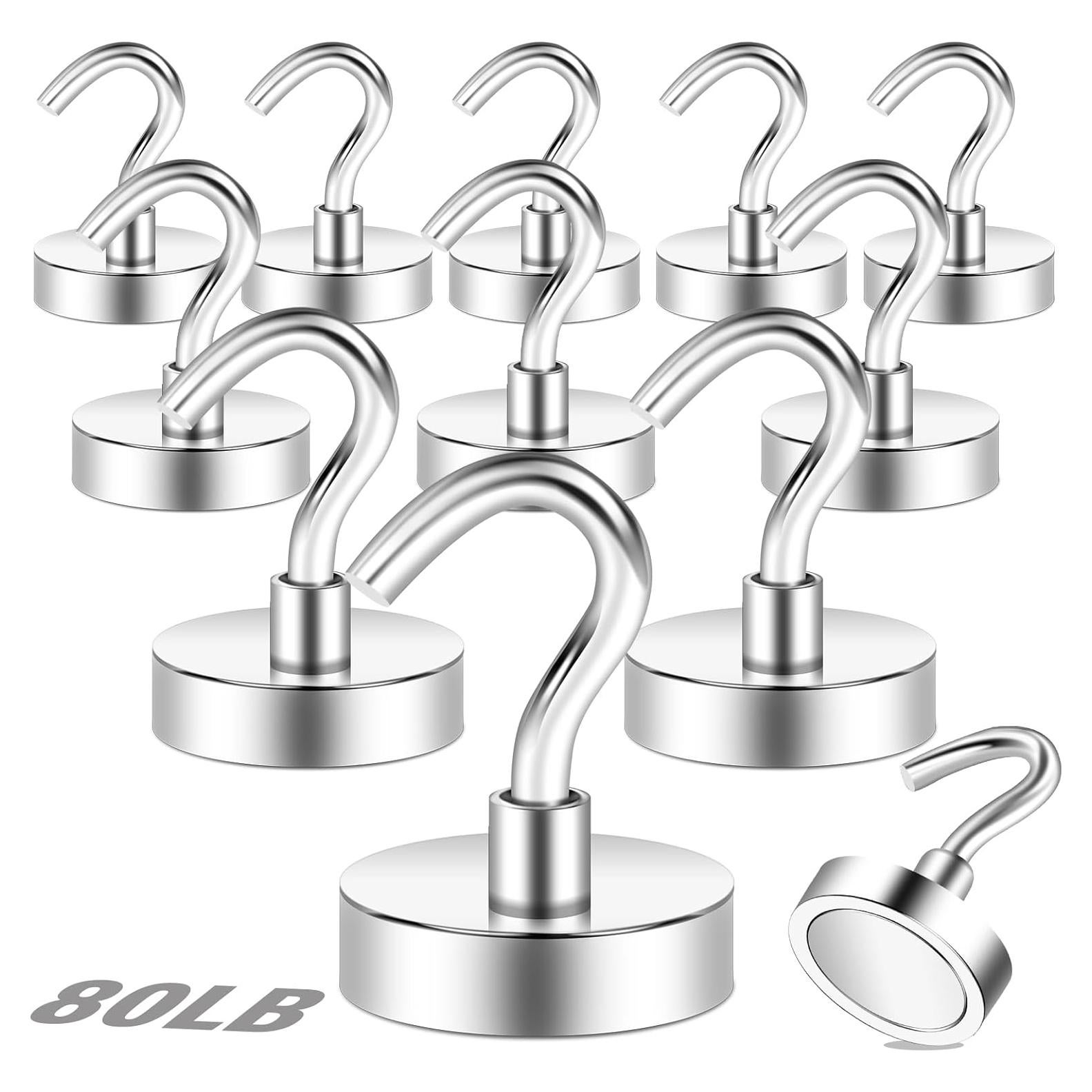Ganchos Magnéticos TOP MAGNETS 12 Pcs 36.29 kg Plateado