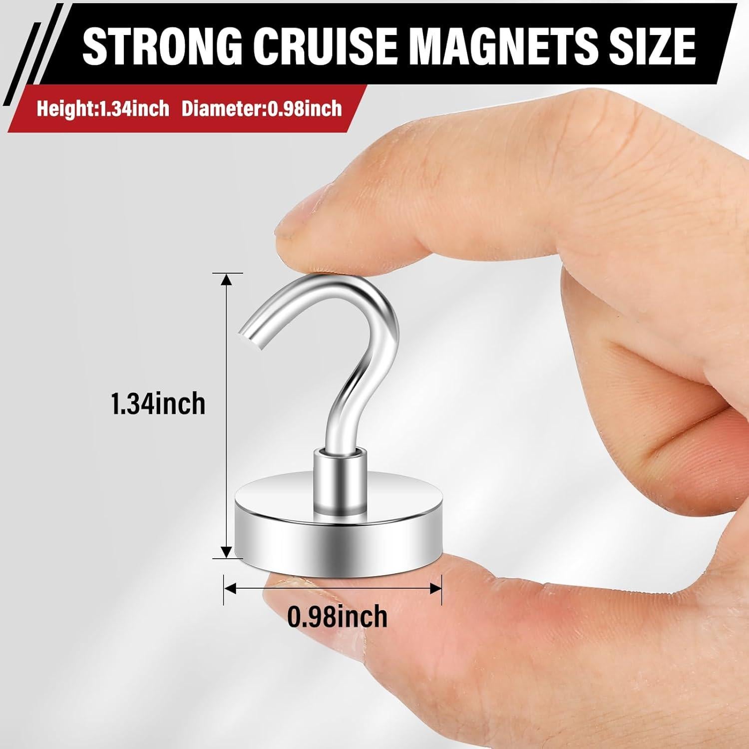 Ganchos Magnéticos TOP MAGNETS 12 Pcs 36.29 kg Plateado