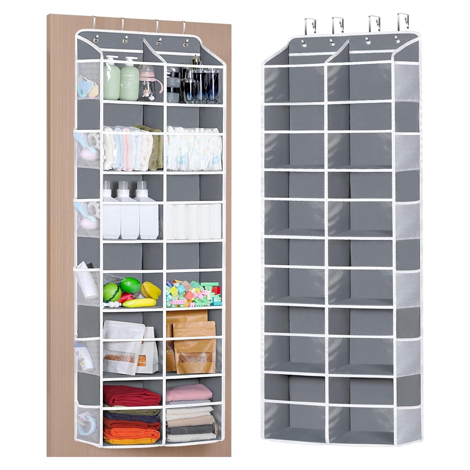 Organizador sobre la puerta Univivi 6 niveles 12 compartimentos gris