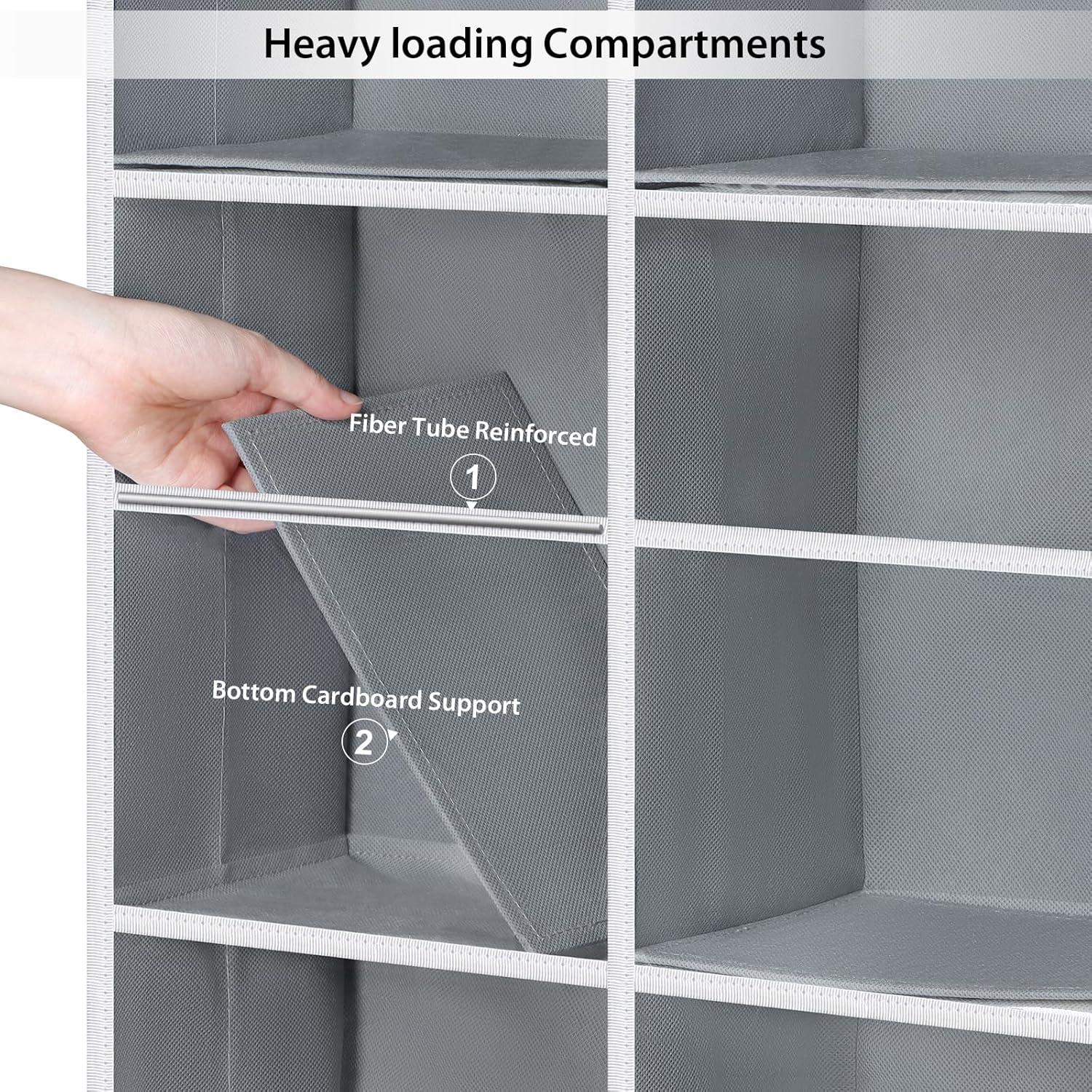 Organizador sobre la puerta Univivi 6 niveles 12 compartimentos gris