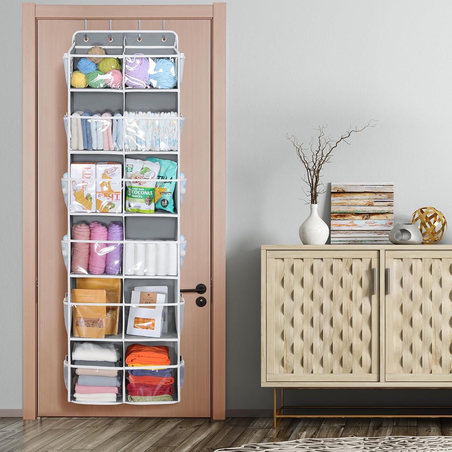 Organizador sobre la puerta Univivi 6 niveles 12 compartimentos gris