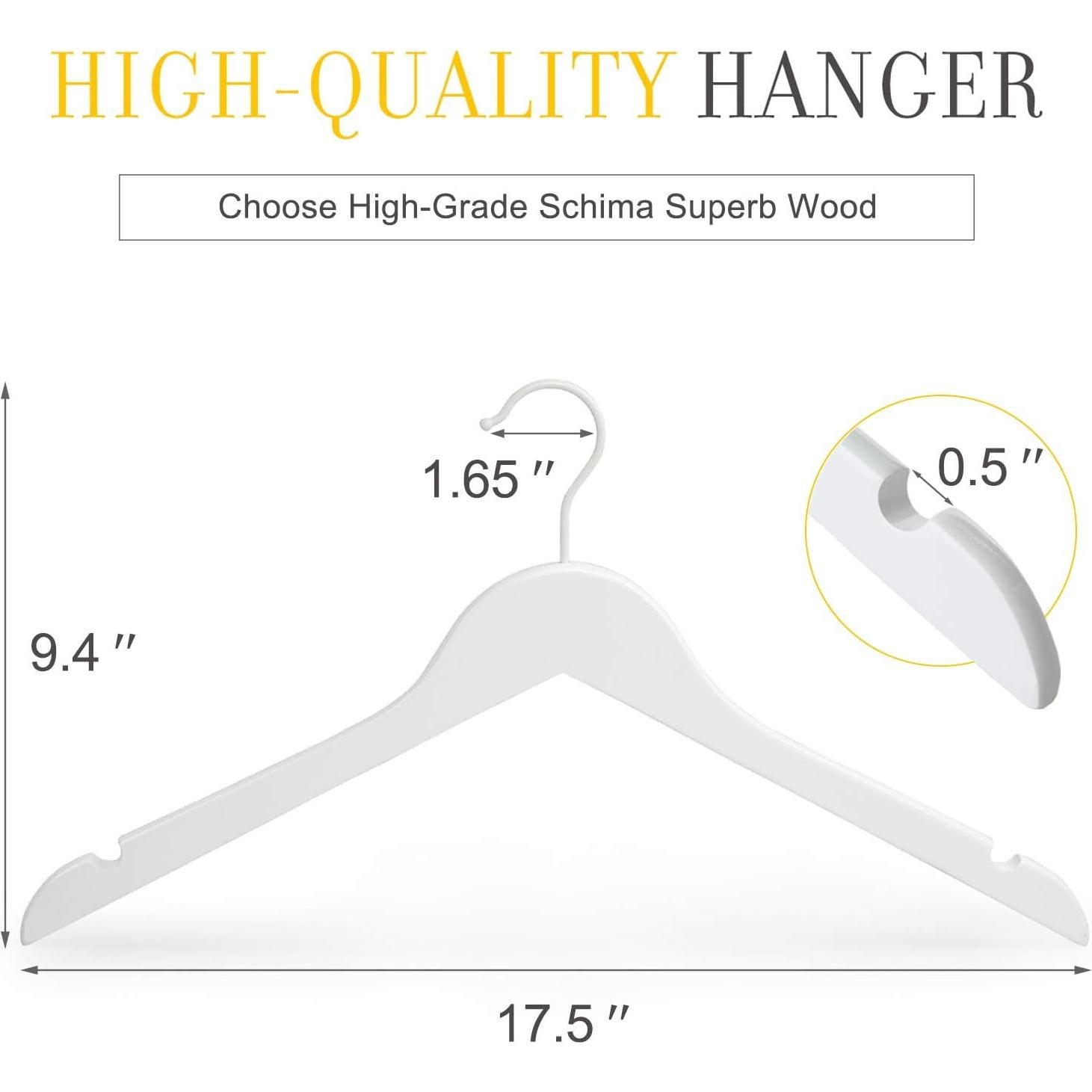 Perchas de Madera Blanca TOPIA HANGER - 10 Unidades CT06W