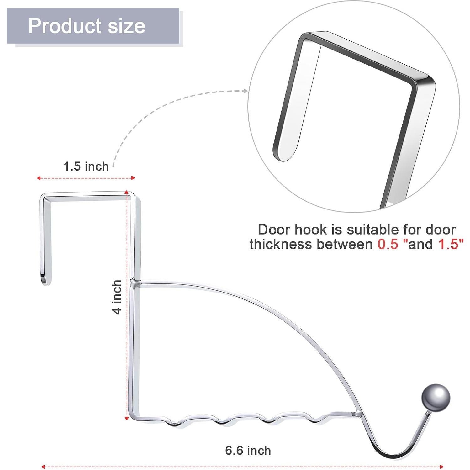 Ganchos colgantes sobre puerta Hotop 2 Pcs Plata 16.8x10.2 cm