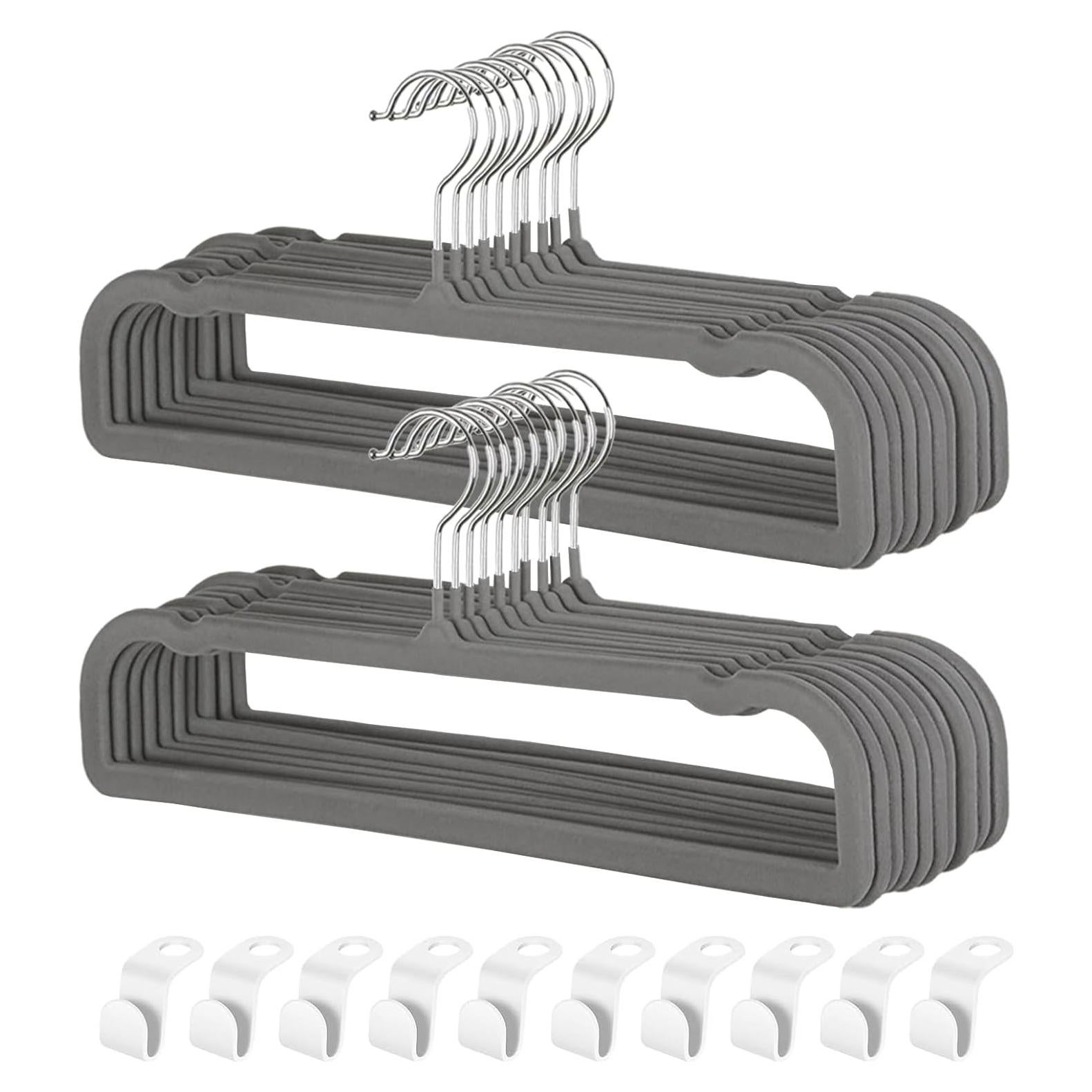 Perchas de Pantalones Antideslizantes VSV - Paquete de 20 Gris