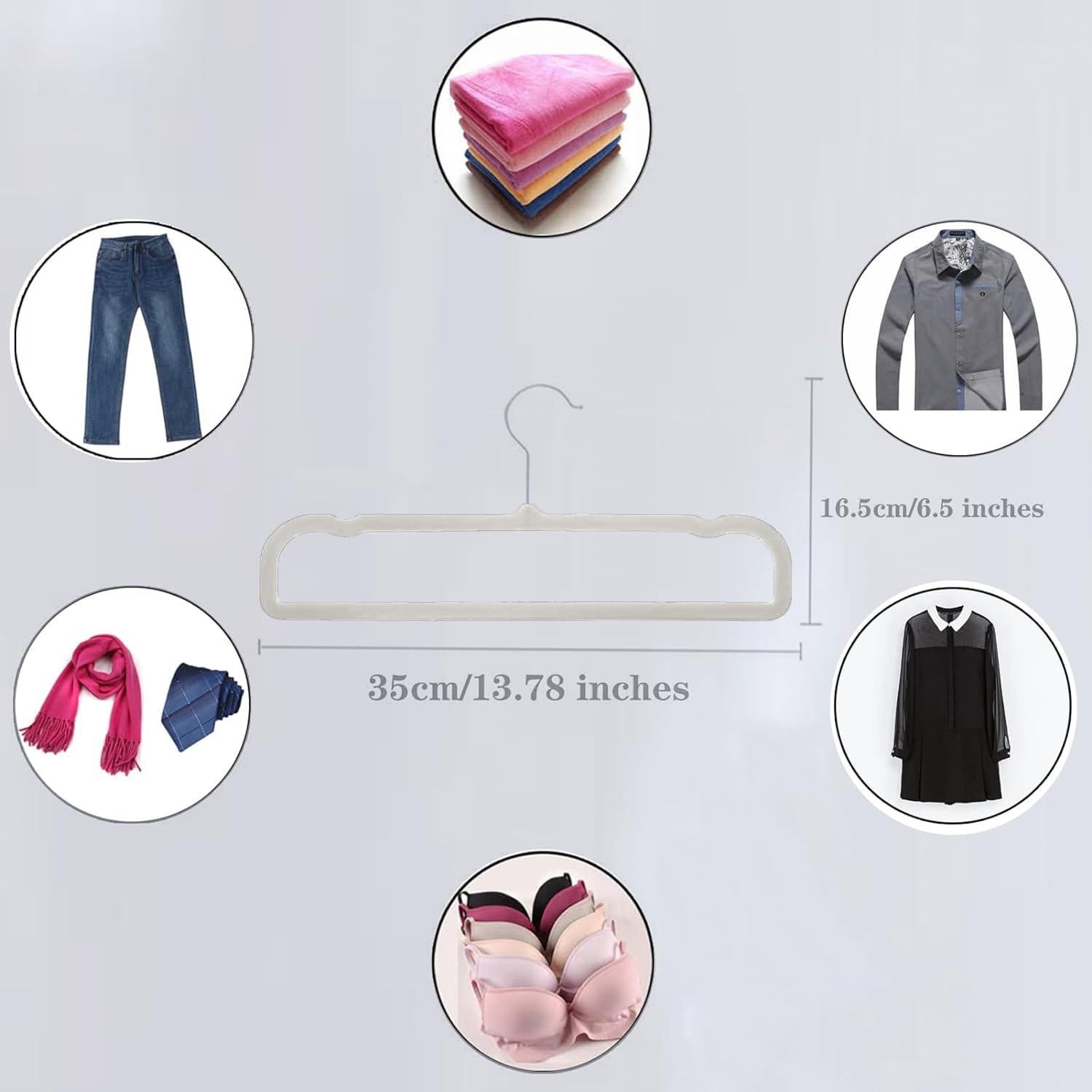 Perchas de Pantalones Antideslizantes VSV - Paquete de 20 Gris