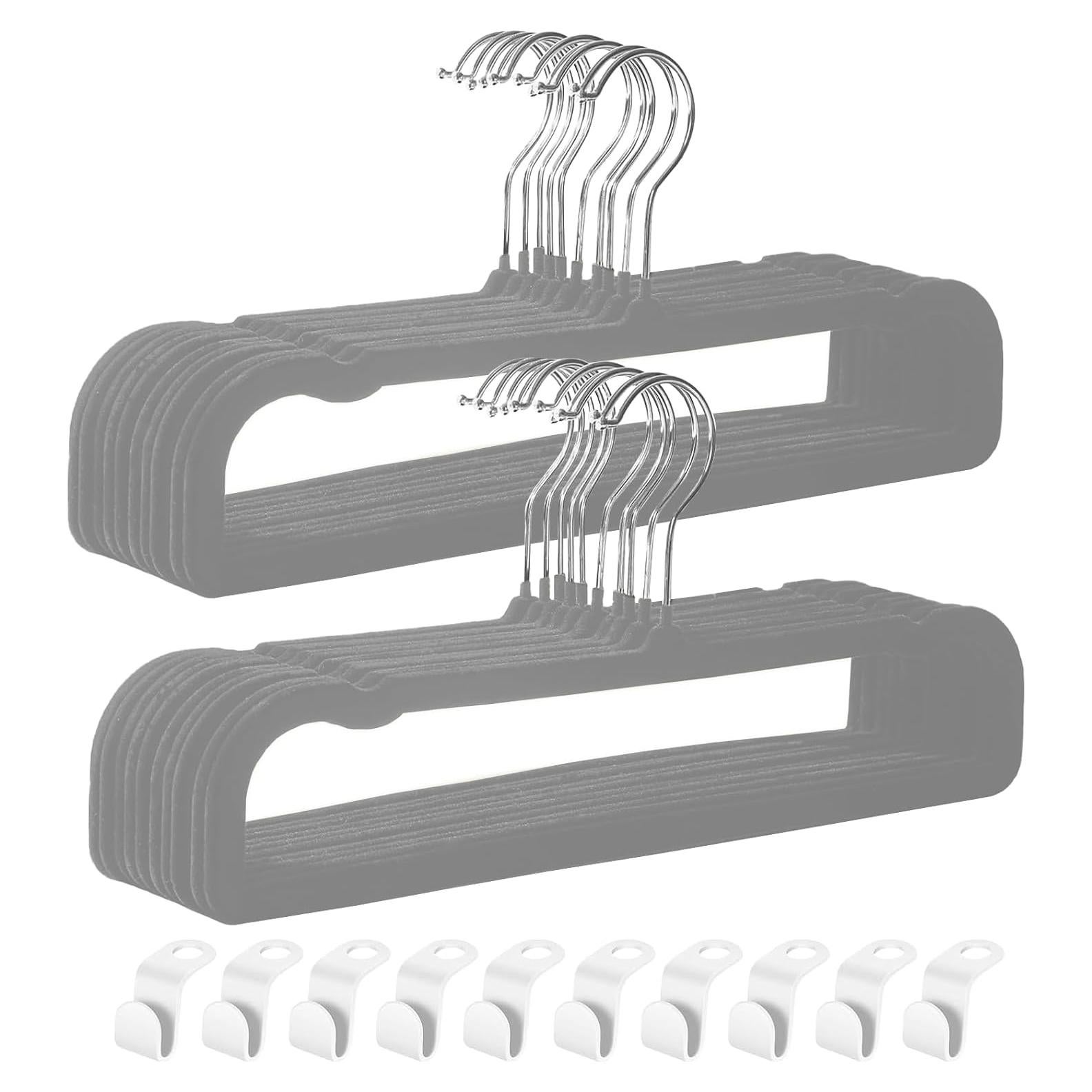 Perchas de Terciopelo HGYZE Antideslizantes 20 Unidades Gris