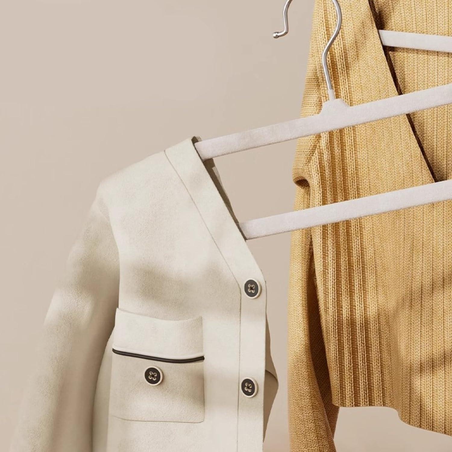 Perchas de Terciopelo HGYZE Antideslizantes 20 Unidades Gris