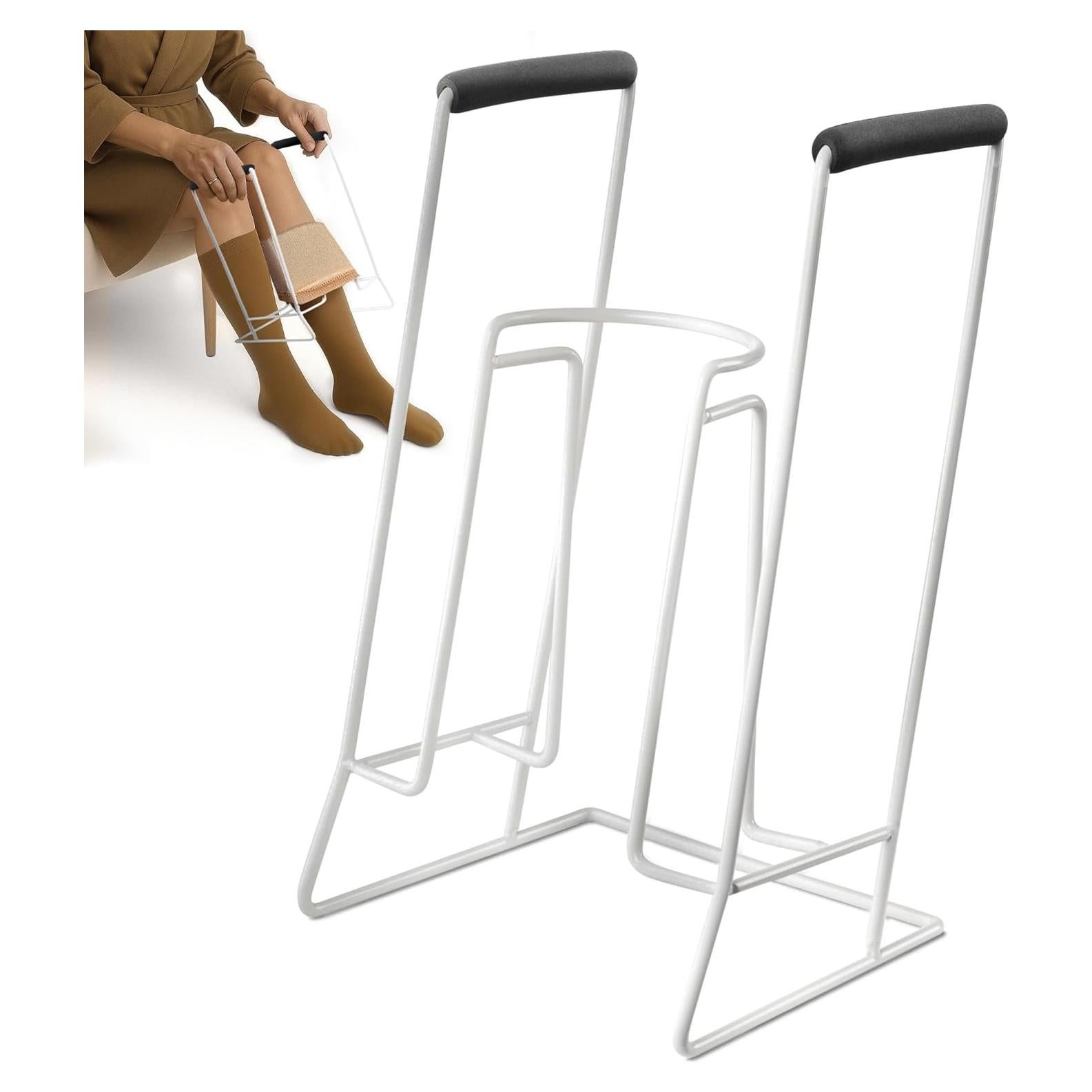 Ayuda para poner calcetines de compresión Mars Wellness - Diseño metálico con empuñaduras de espuma