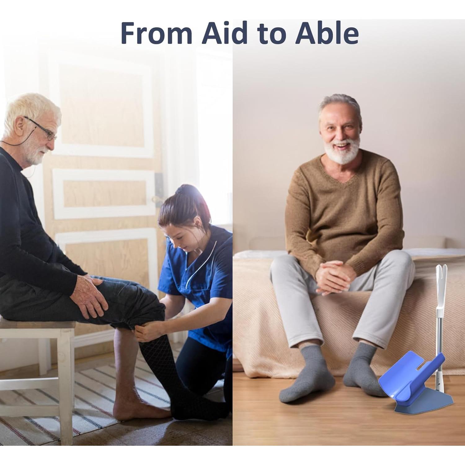 Dispositivo Ayuda para Ponerse Calcetines Fullicon Azul