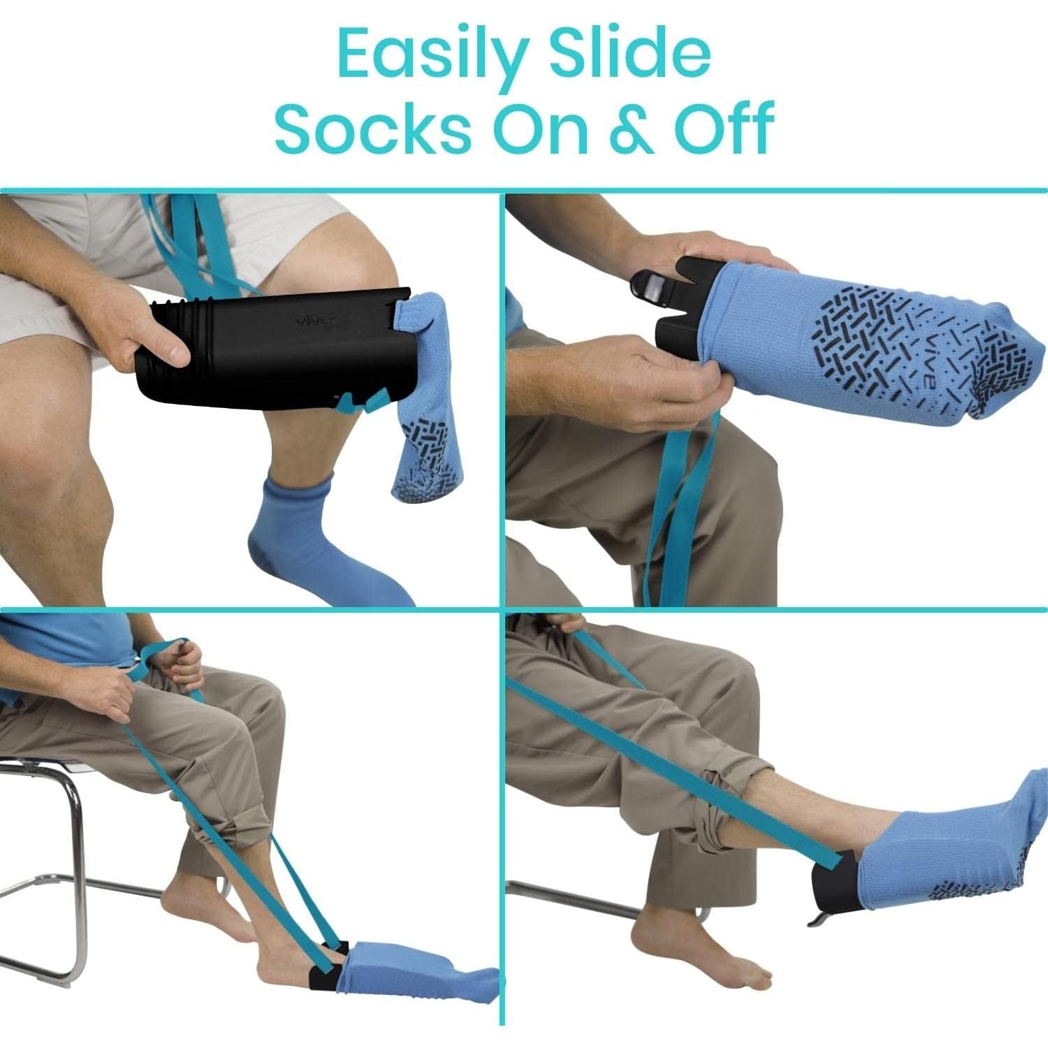 Ayuda para Poner y Quitar Calcetines Vive Health - Dispositivo Asistente para Ancianos y Recuperación Quirúrgica