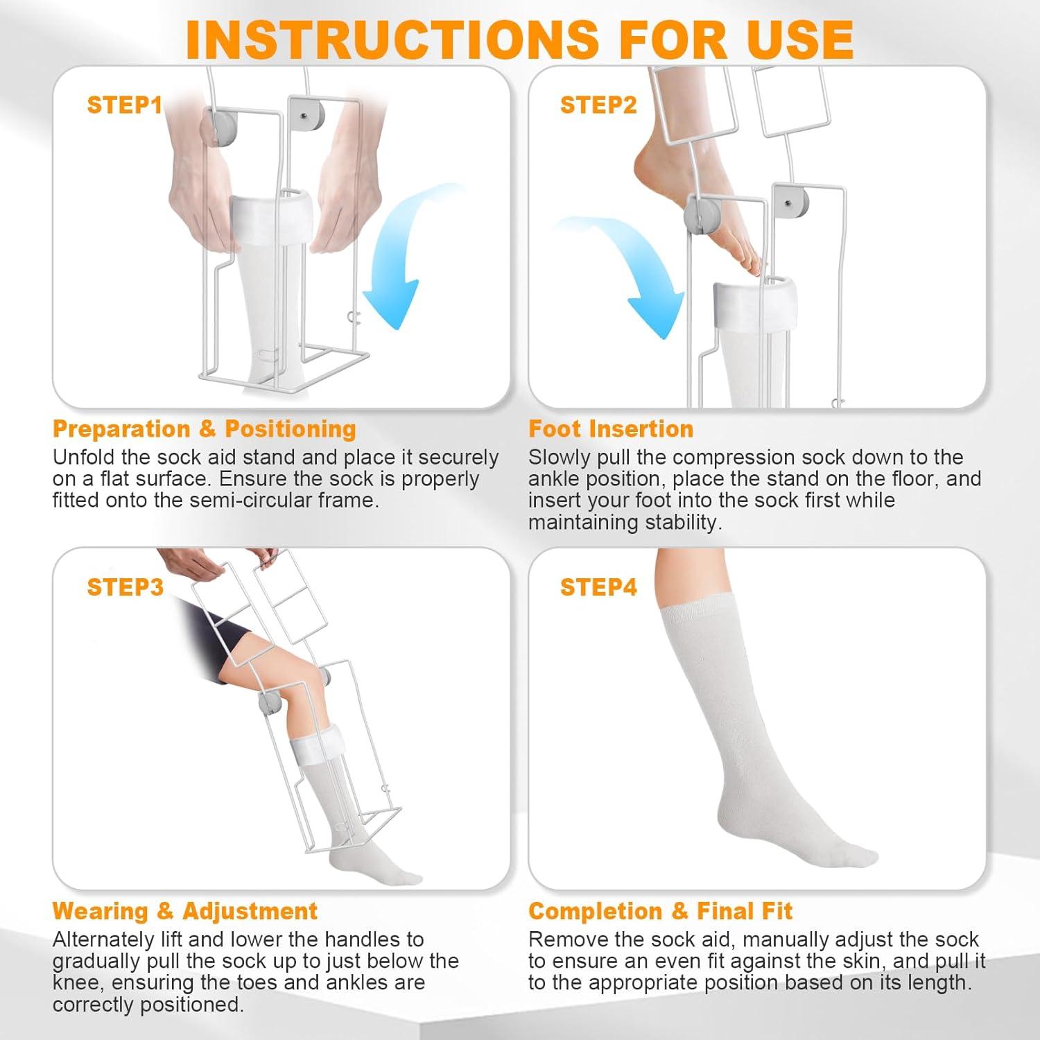 Hadwoer Ayuda para Ponerse Medias de Compresión 33-46 cm