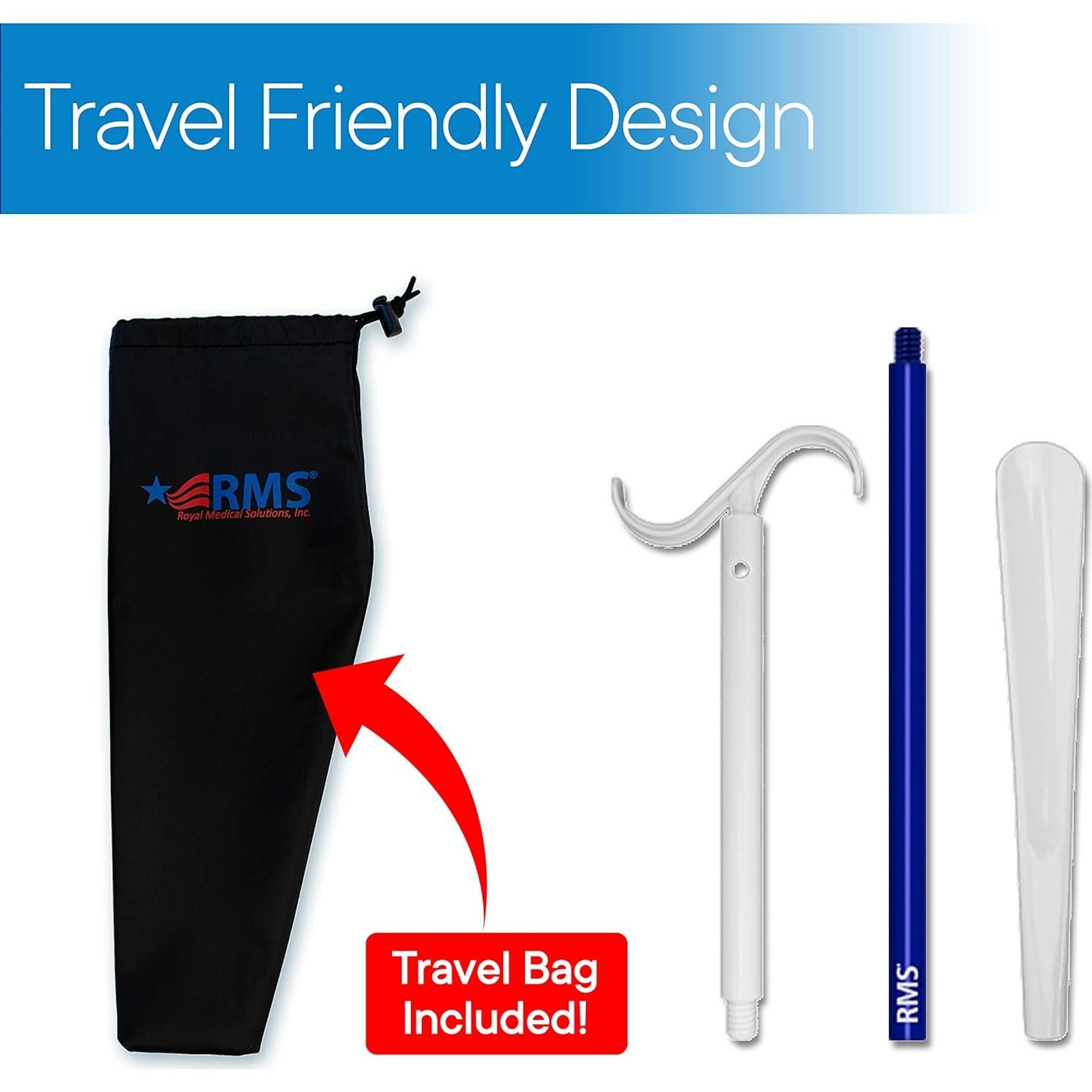 Bastón de Vestir Extra Largo RMS 90 cm y Cucharón de Zapatos