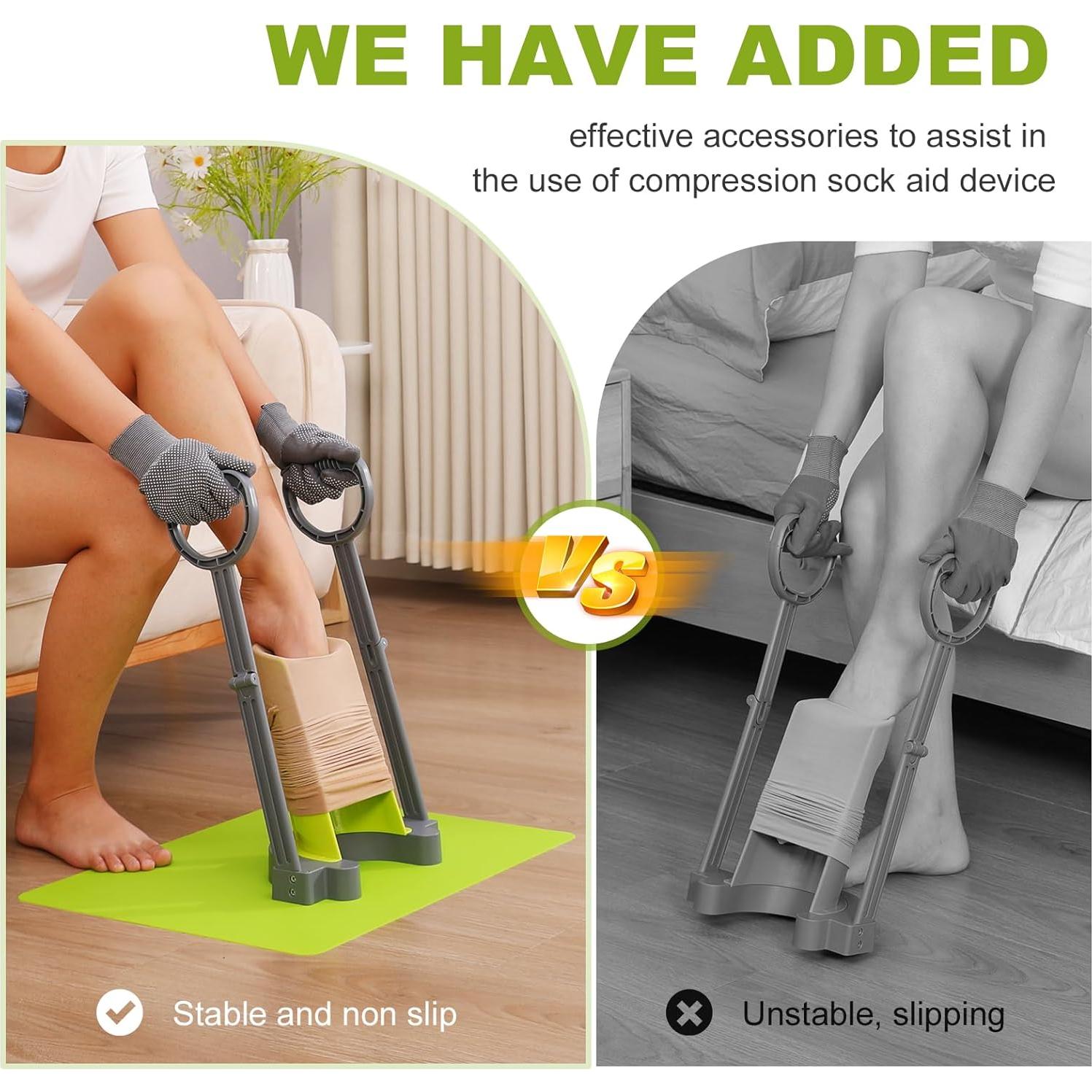 Dispositivo Ayuda Medias Compresión JFMkaer con Alfombrilla