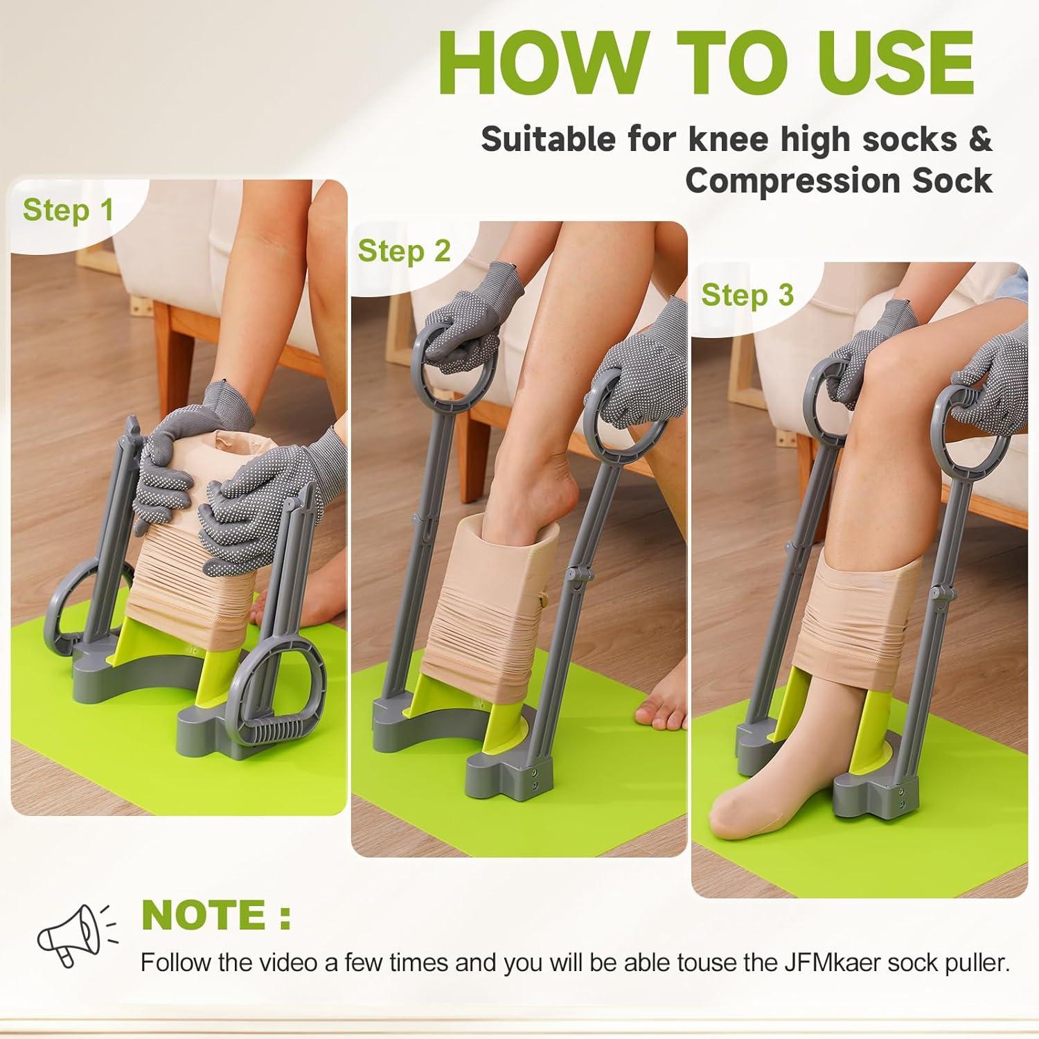 Dispositivo Ayuda Medias Compresión JFMkaer con Alfombrilla