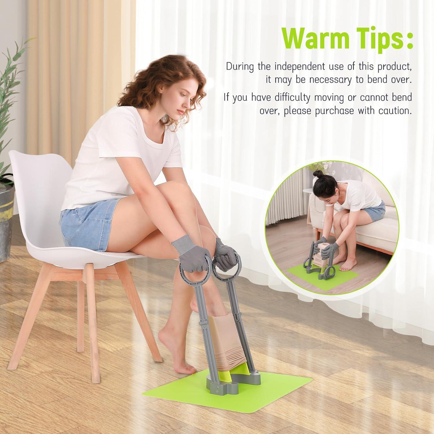 Dispositivo Ayuda Medias Compresión JFMkaer con Alfombrilla