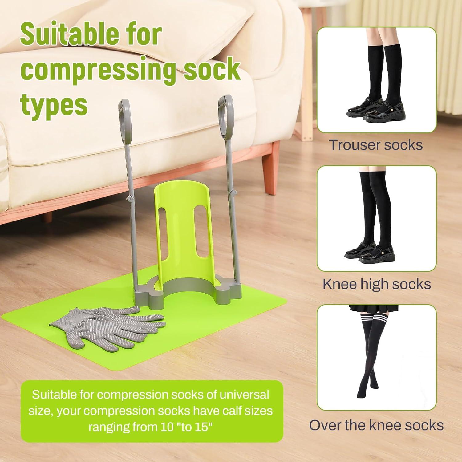 Dispositivo Ayuda Medias Compresión JFMkaer con Alfombrilla