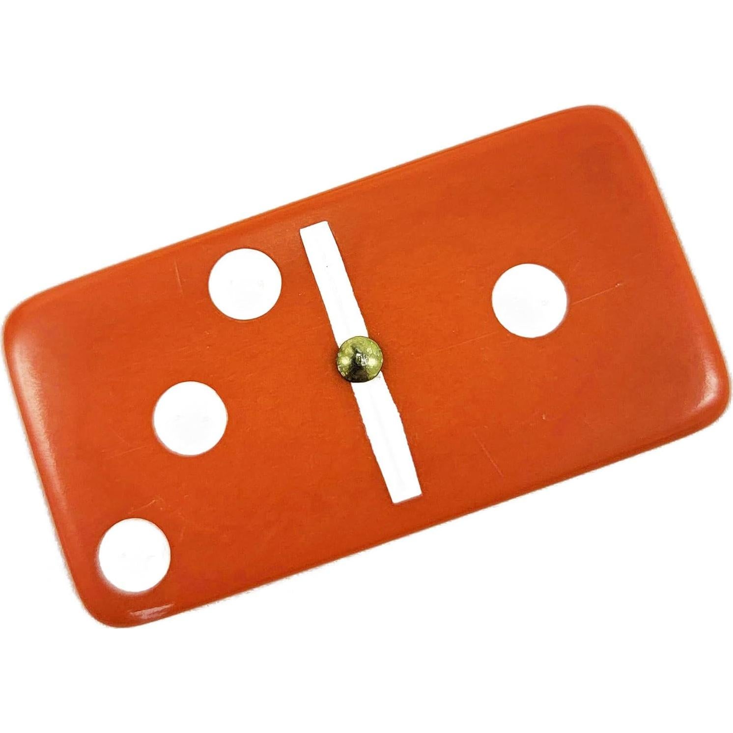 Dominó Doble 6 Marion & Co. Jumbo Naranja con Puntos Blancos