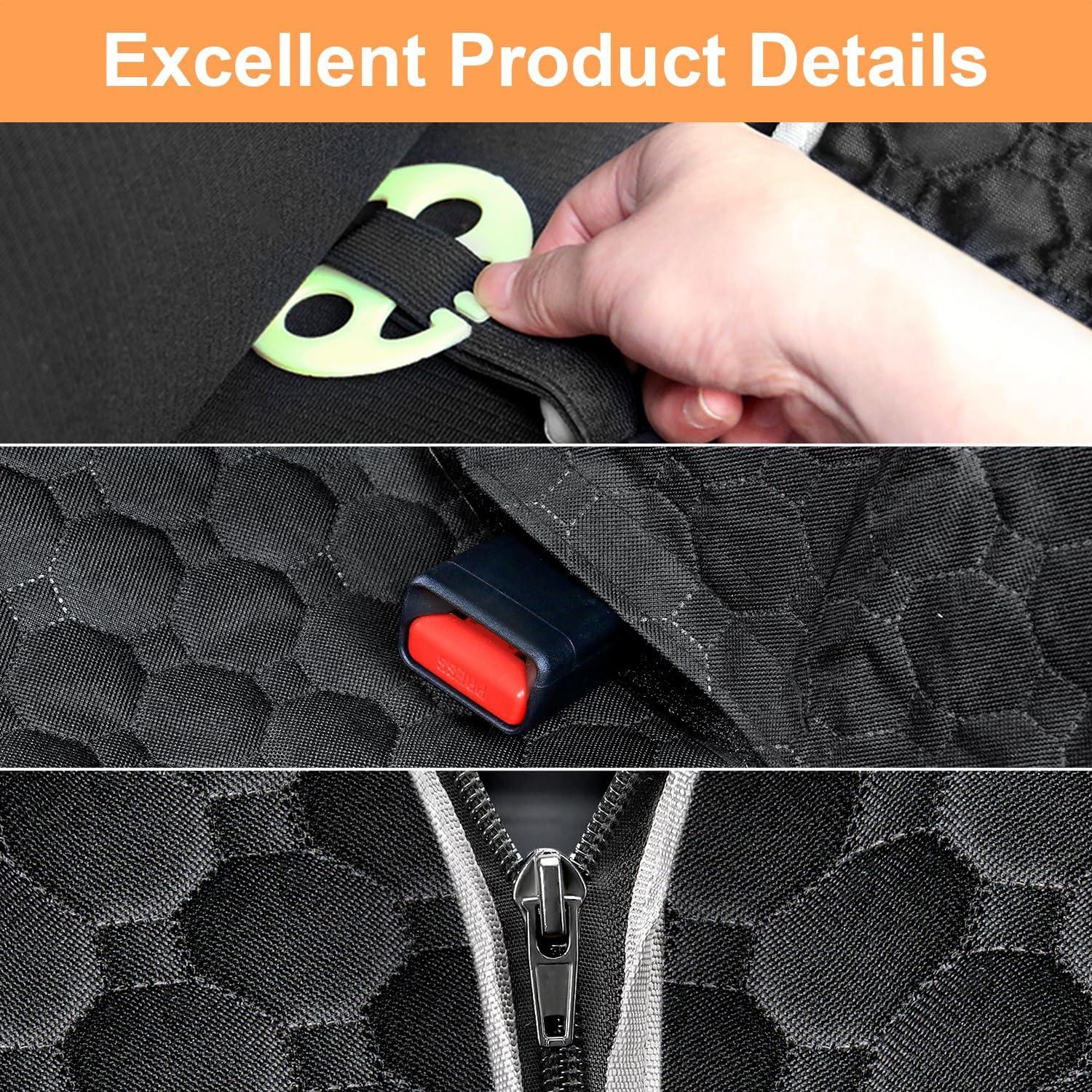 Funda de Asiento para Perros Mancro Estándar Negra Impermeable