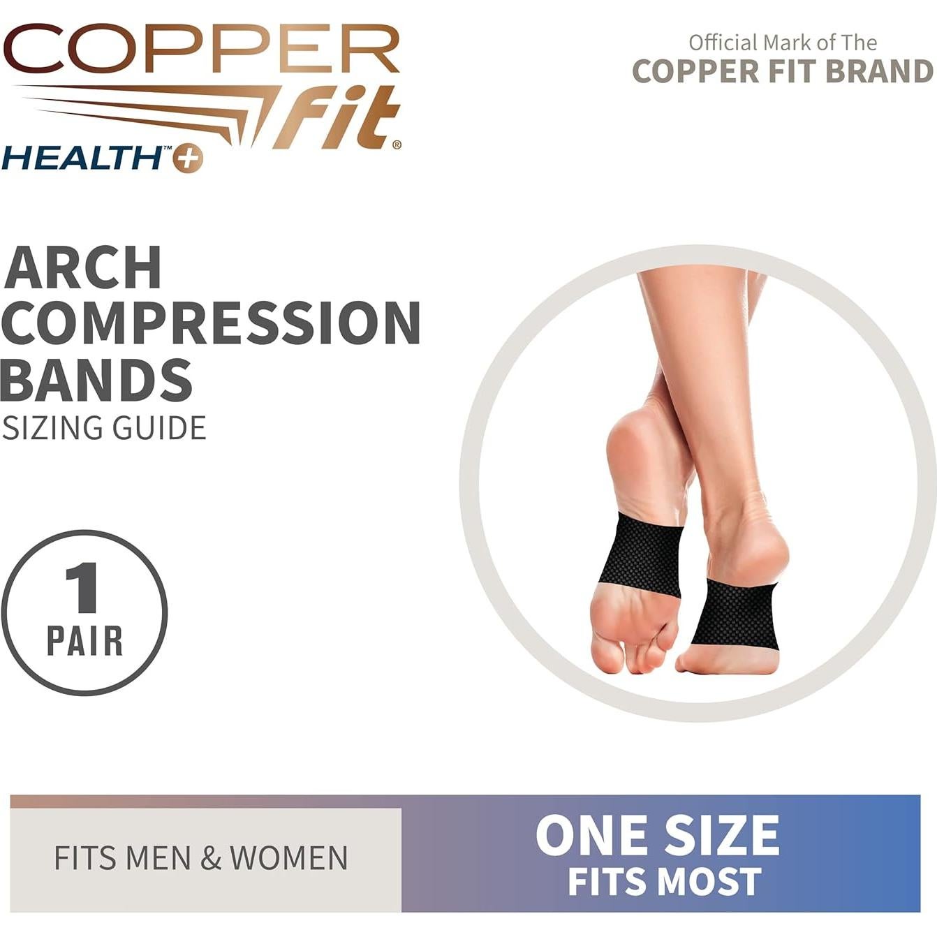 Banda de Compresión para Alivio del Arco Copper Fit Unisex