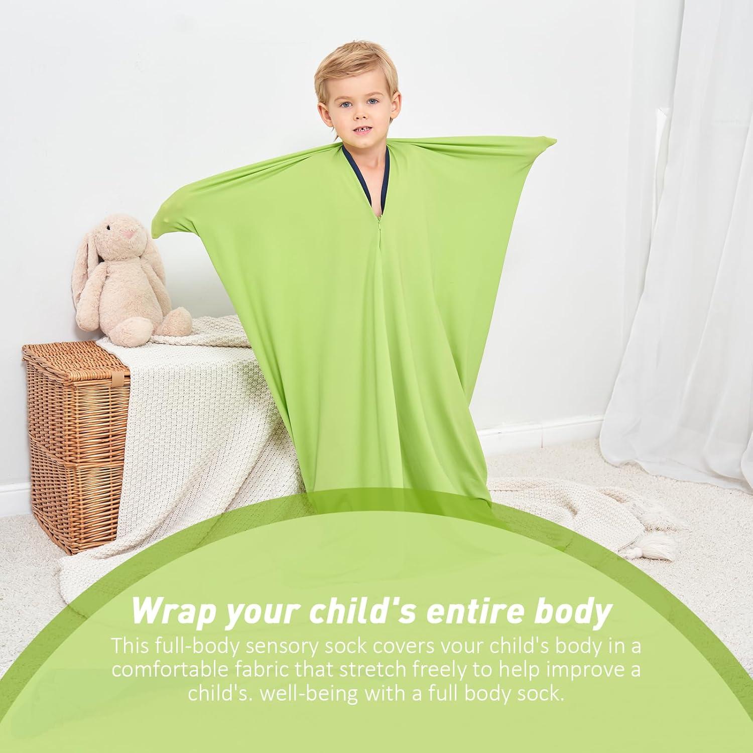 Calcetín Corporal Sensorial YAERSI para Niños Verde Pequeño