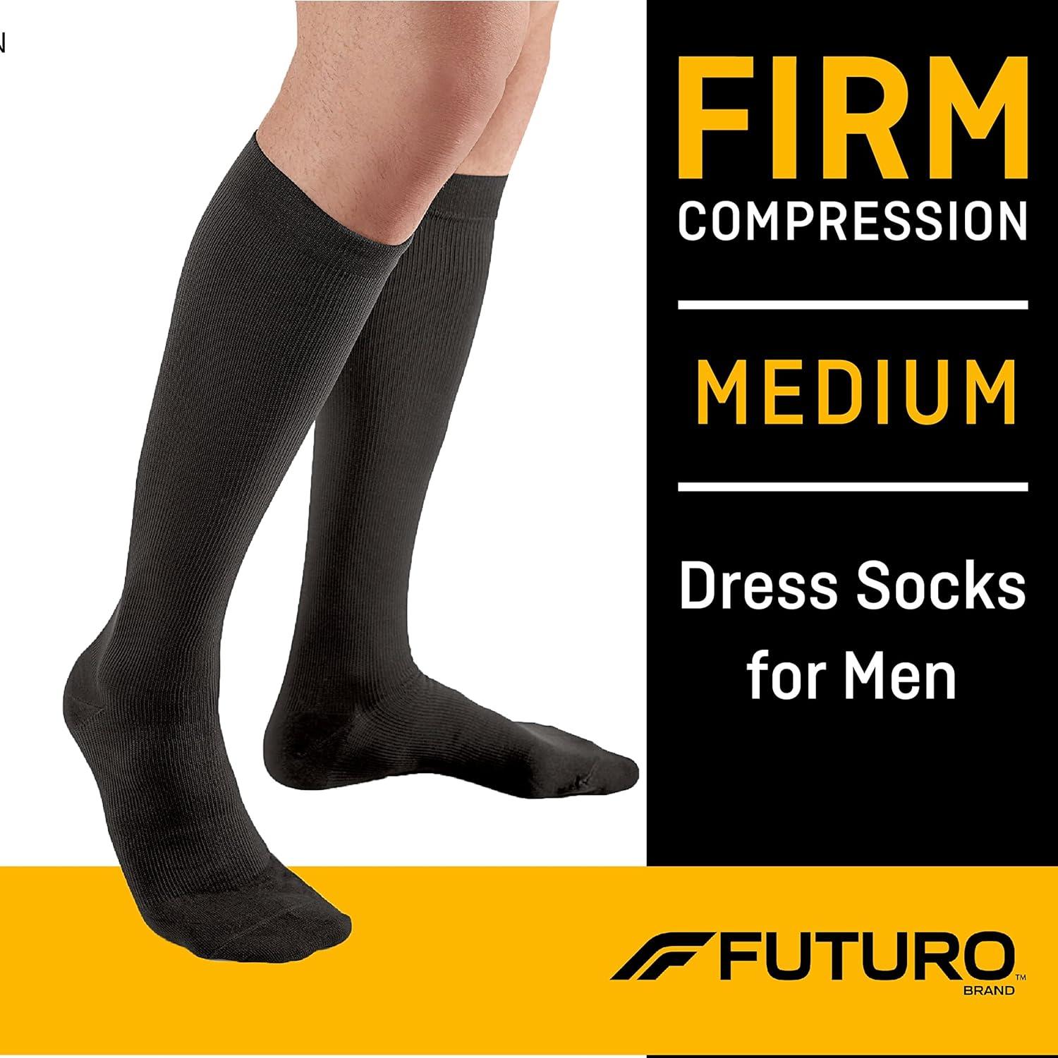 Calcetines de vestir FUTURO para hombres, compresión firme, negro