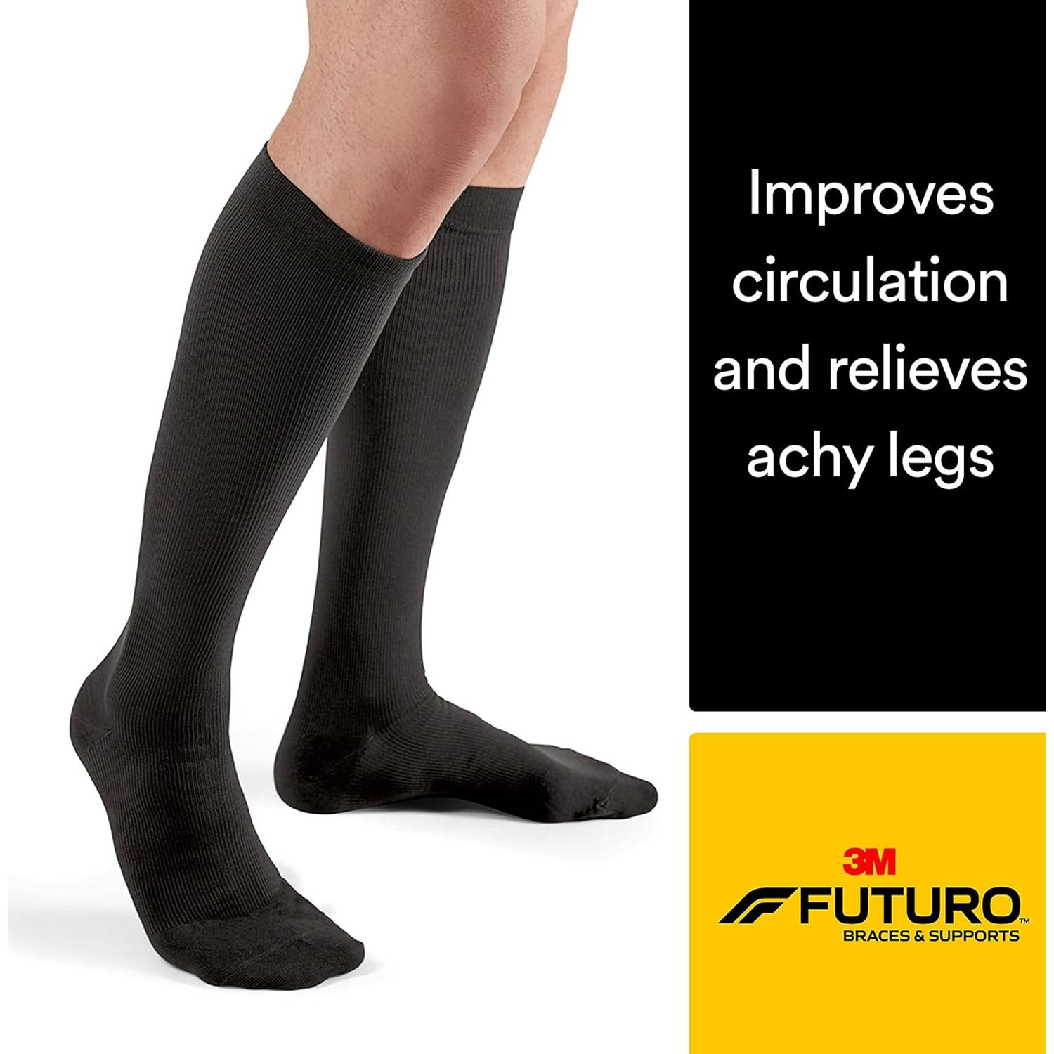 Calcetines de vestir FUTURO para hombres, compresión firme, negro