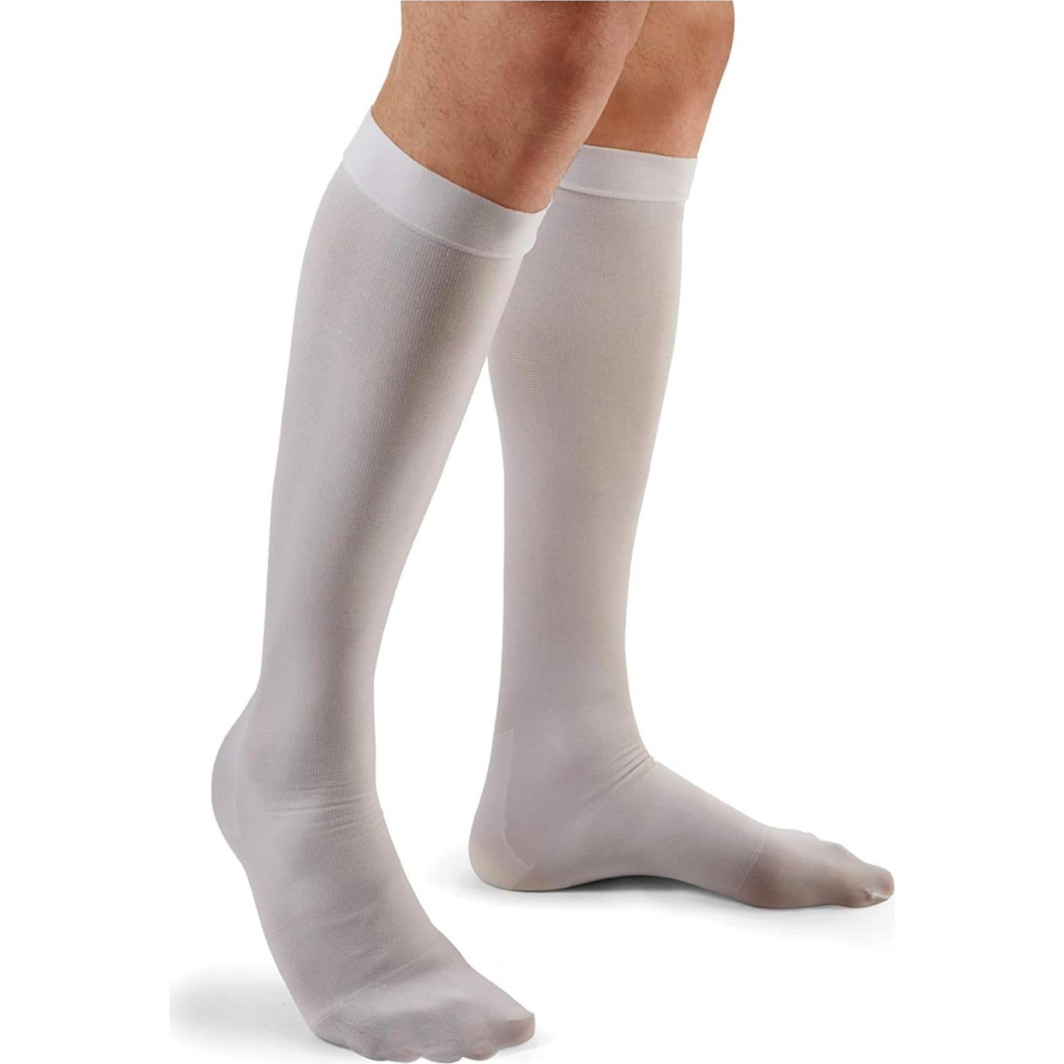 Medias Antitrombosis FUTURO hasta la Rodilla, Compresión 18 mmHg, Blanca