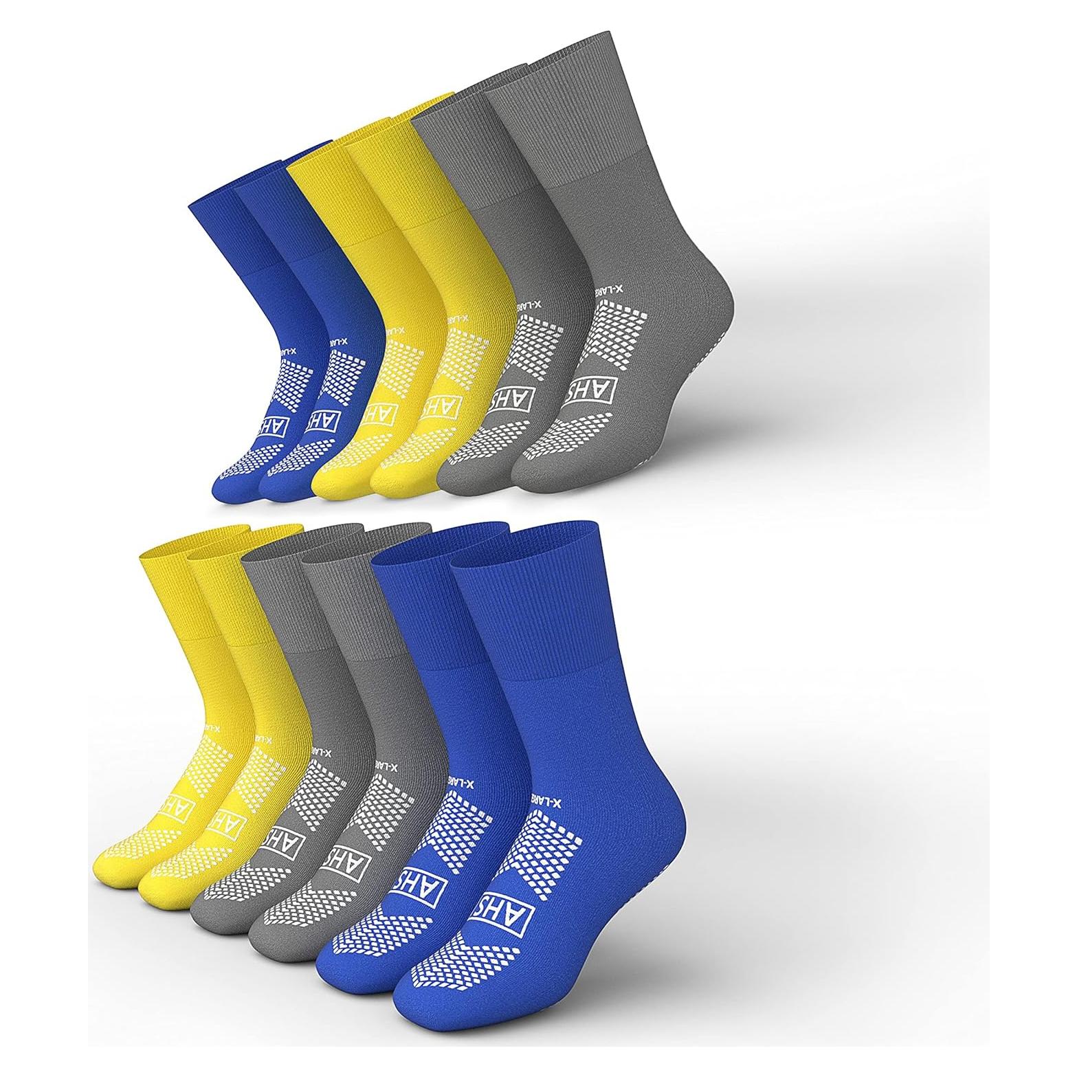 Calcetines Antideslizantes Hospitalarios AHS - X-Grande - 6 Pares